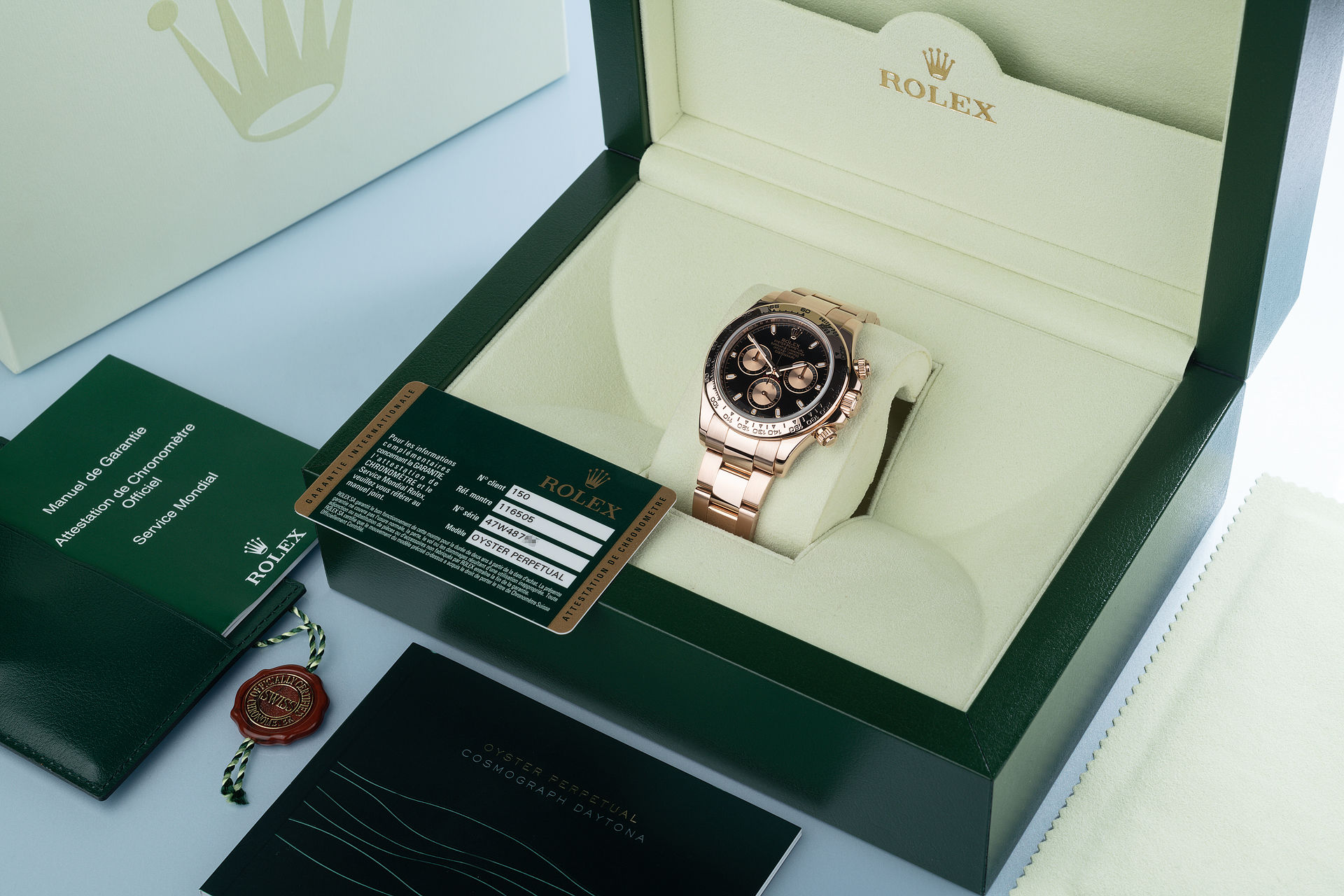 ref 116505 | Everose Gold Box & Papers | Rolex Cosmograph Daytona