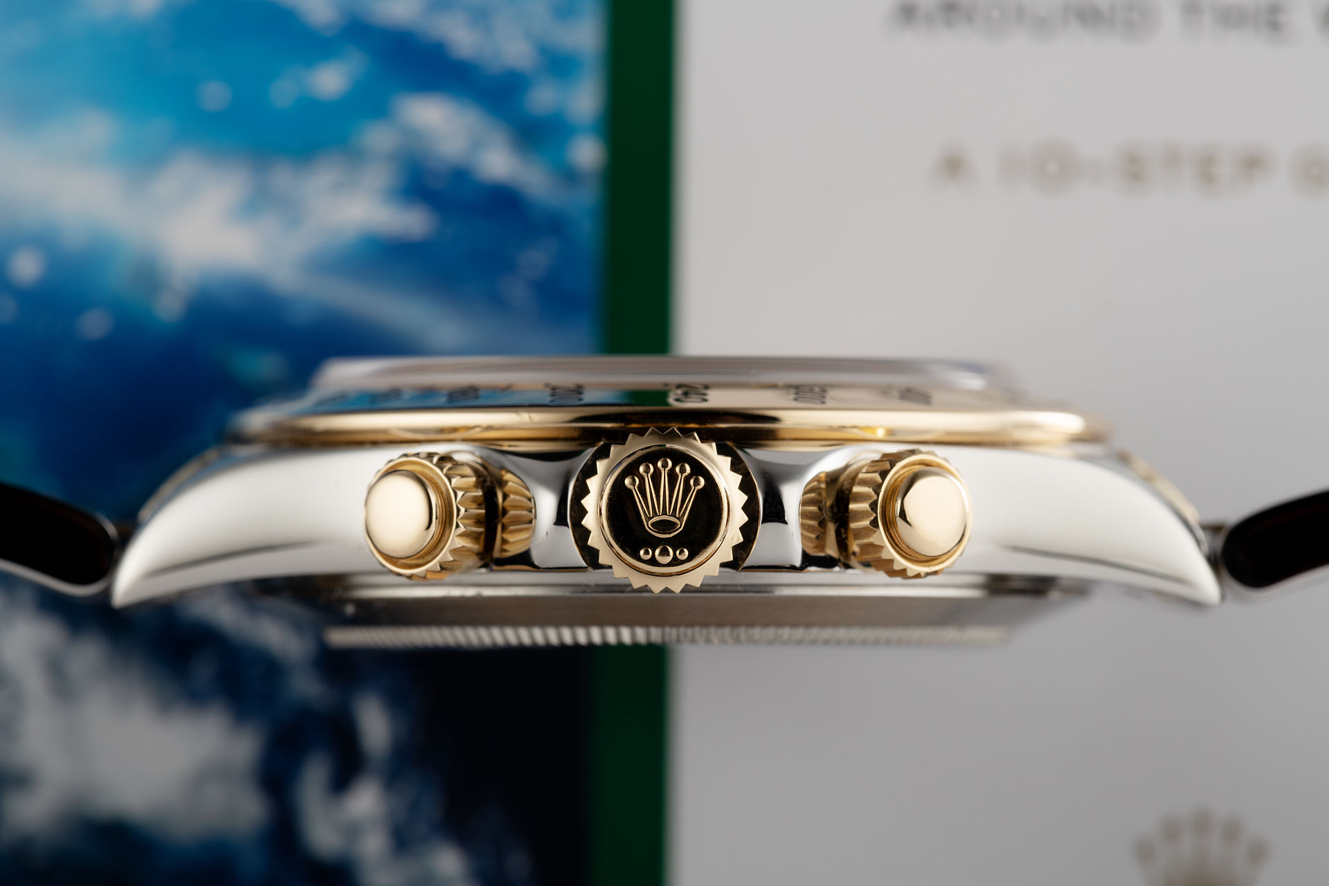 ref 16523 | Gold & Steel 'Upside Down Six' Rolex Warranty | Rolex Cosmograph Daytona