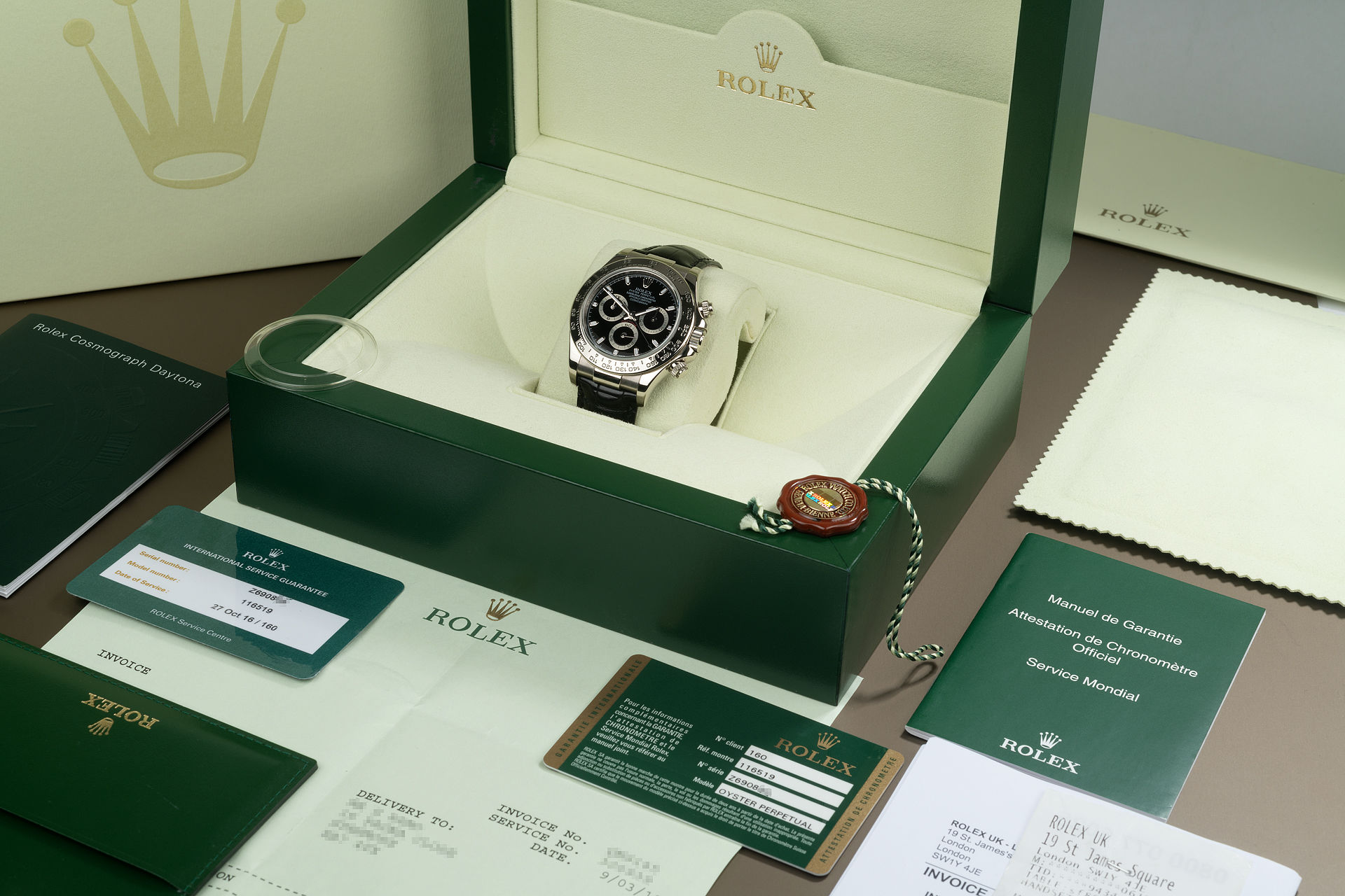 ref 116519 | 'Full Set' Serviced By Rolex | Rolex Cosmograph Daytona