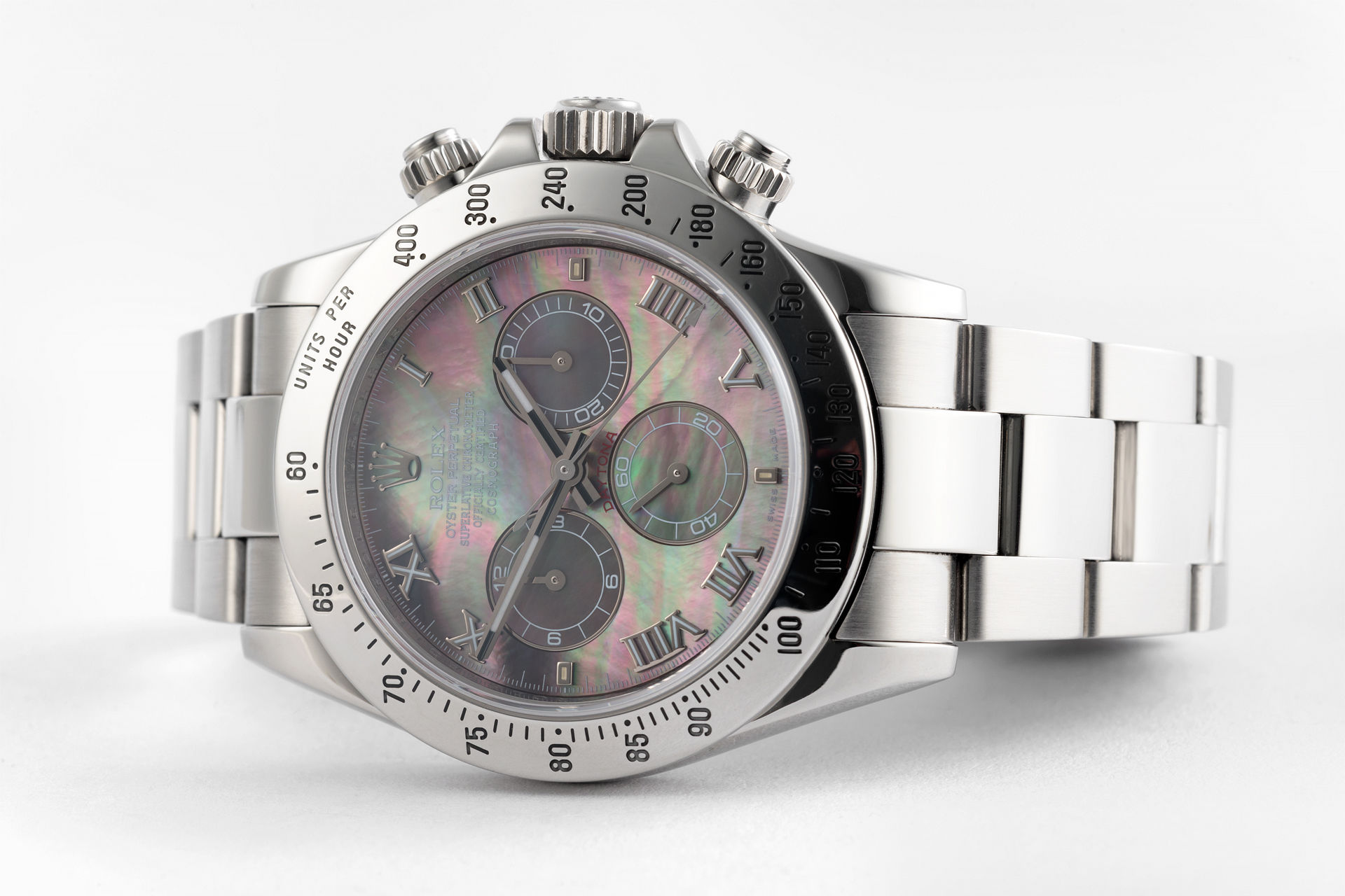 ref 116520 | Special Order Mother of Pearl Dial | Rolex Cosmograph Daytona