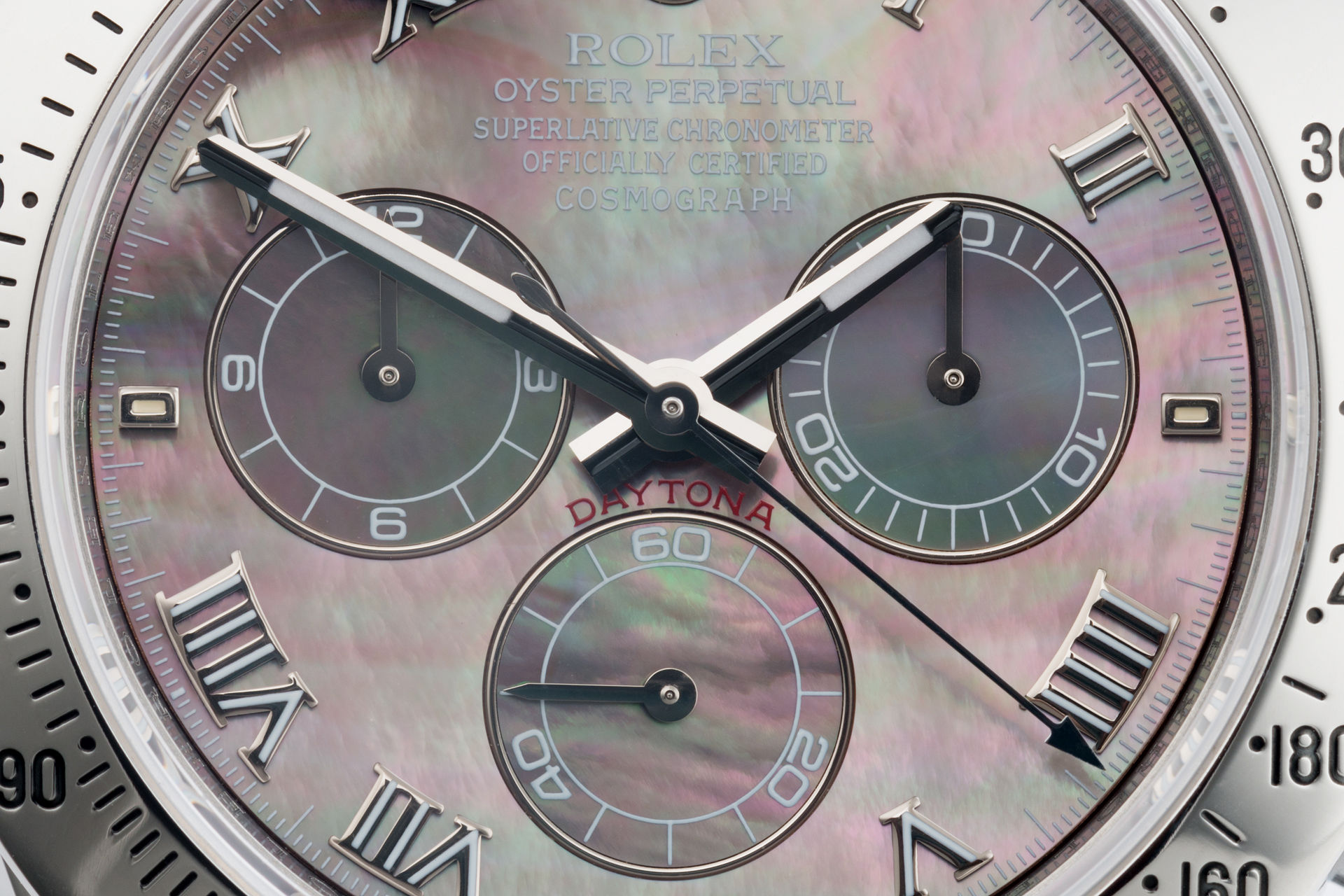 ref 116520 | Special Order Mother of Pearl Dial | Rolex Cosmograph Daytona