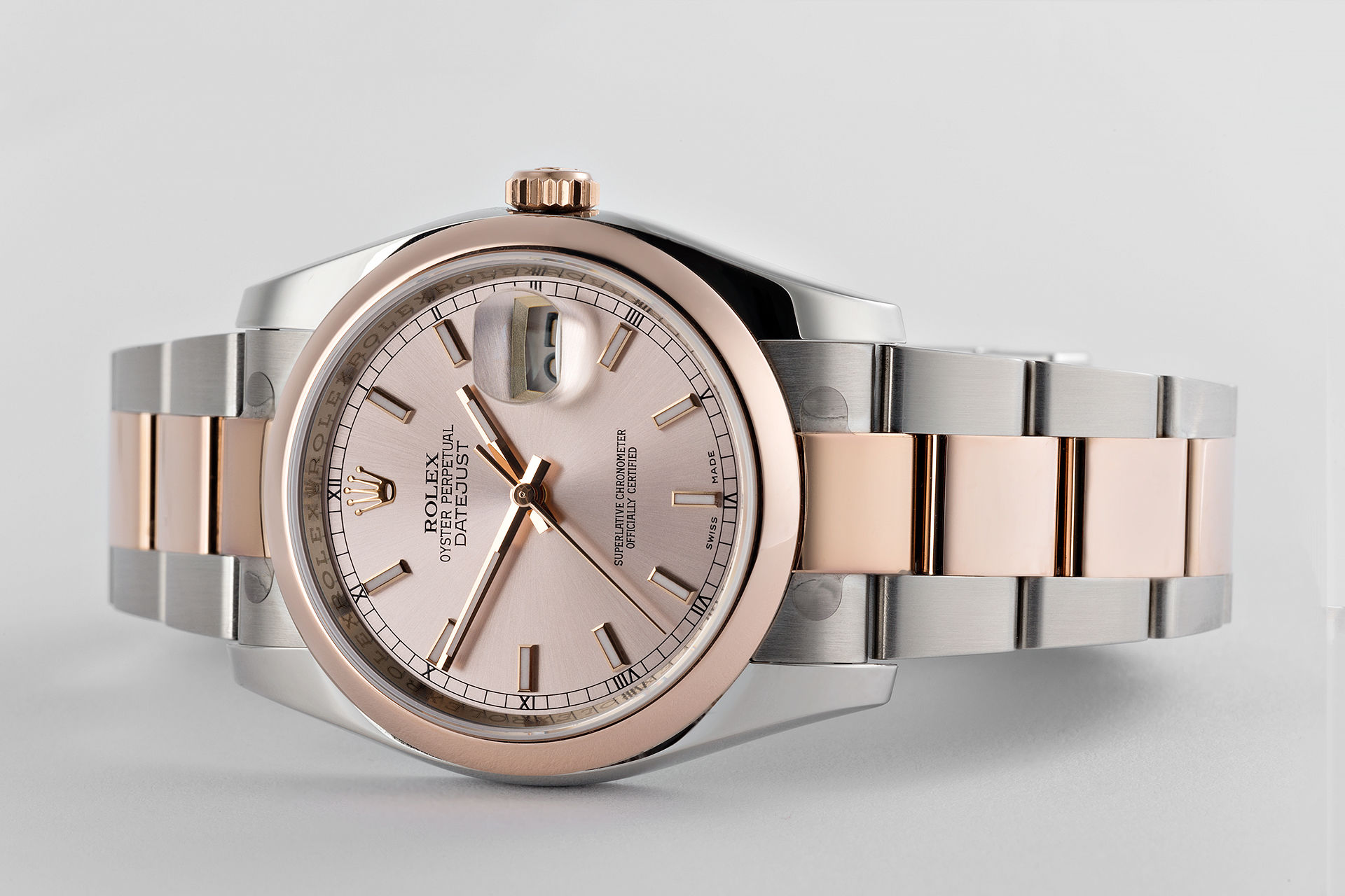 ref 116201 | 36mm Everose & Steel | Rolex Datejust