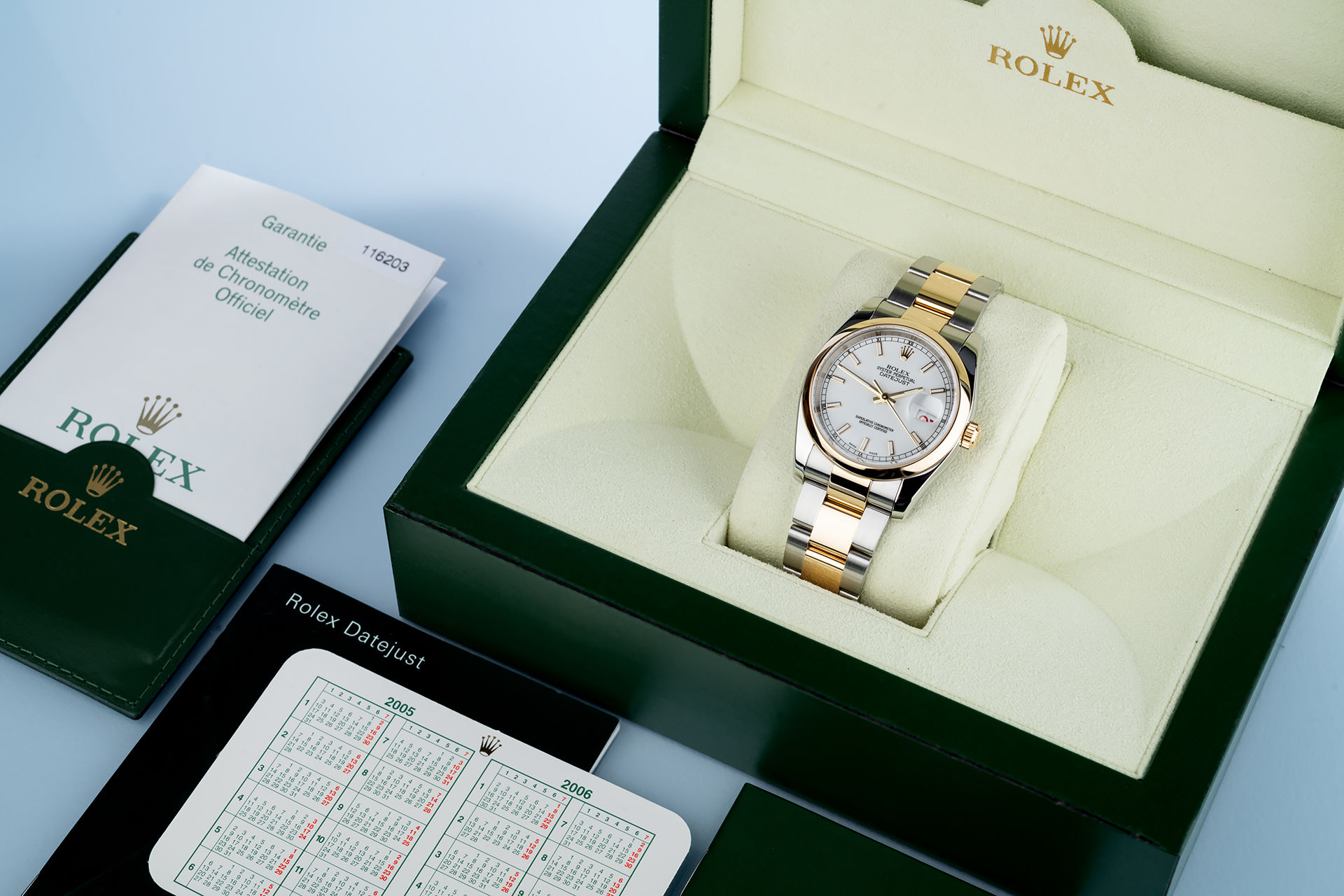 ref 116203 | Box & Certificate 'Roulette' | Rolex Datejust