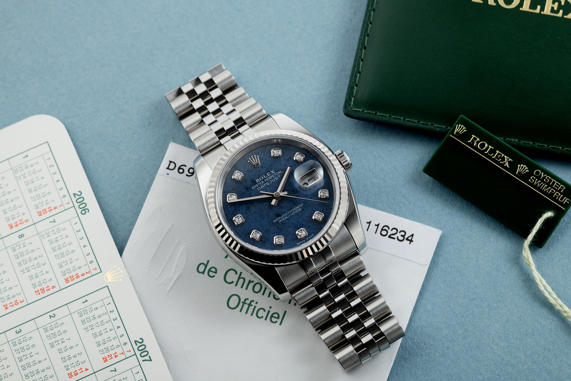 ref 116234 | Rare 'Sodalite' Diamond Dial  | Rolex Datejust