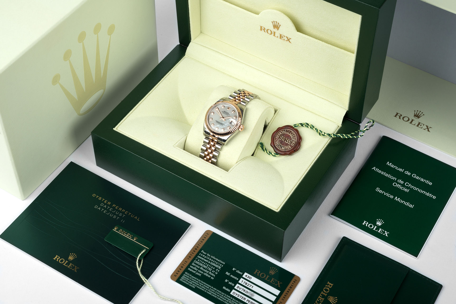 ref 178271 | Everose & Steel Midi 'Full Set' | Rolex Datejust