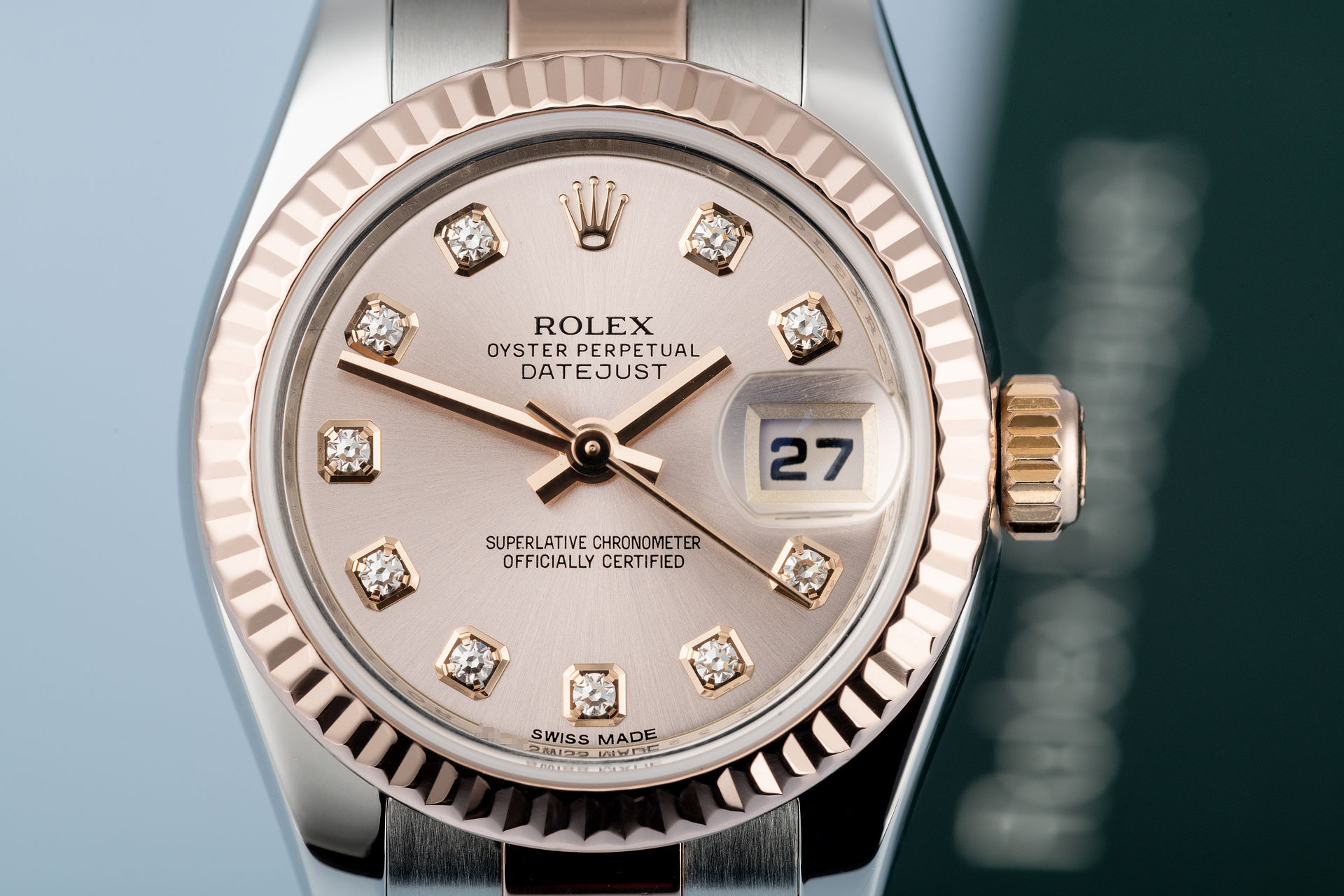 ref 179171 | Everose & Steel 'Diamond Dial' | Rolex Datejust