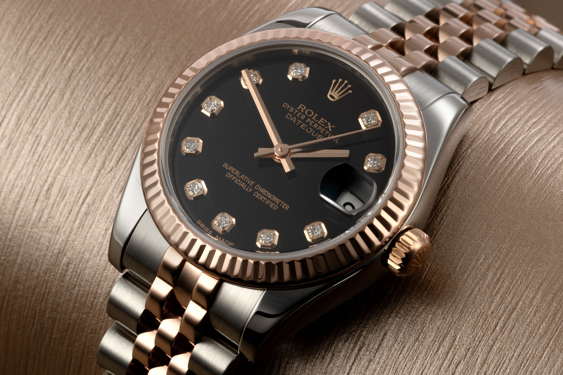 ref 178271 | Rose Gold & Steel 'Diamond Dial' | Rolex Datejust