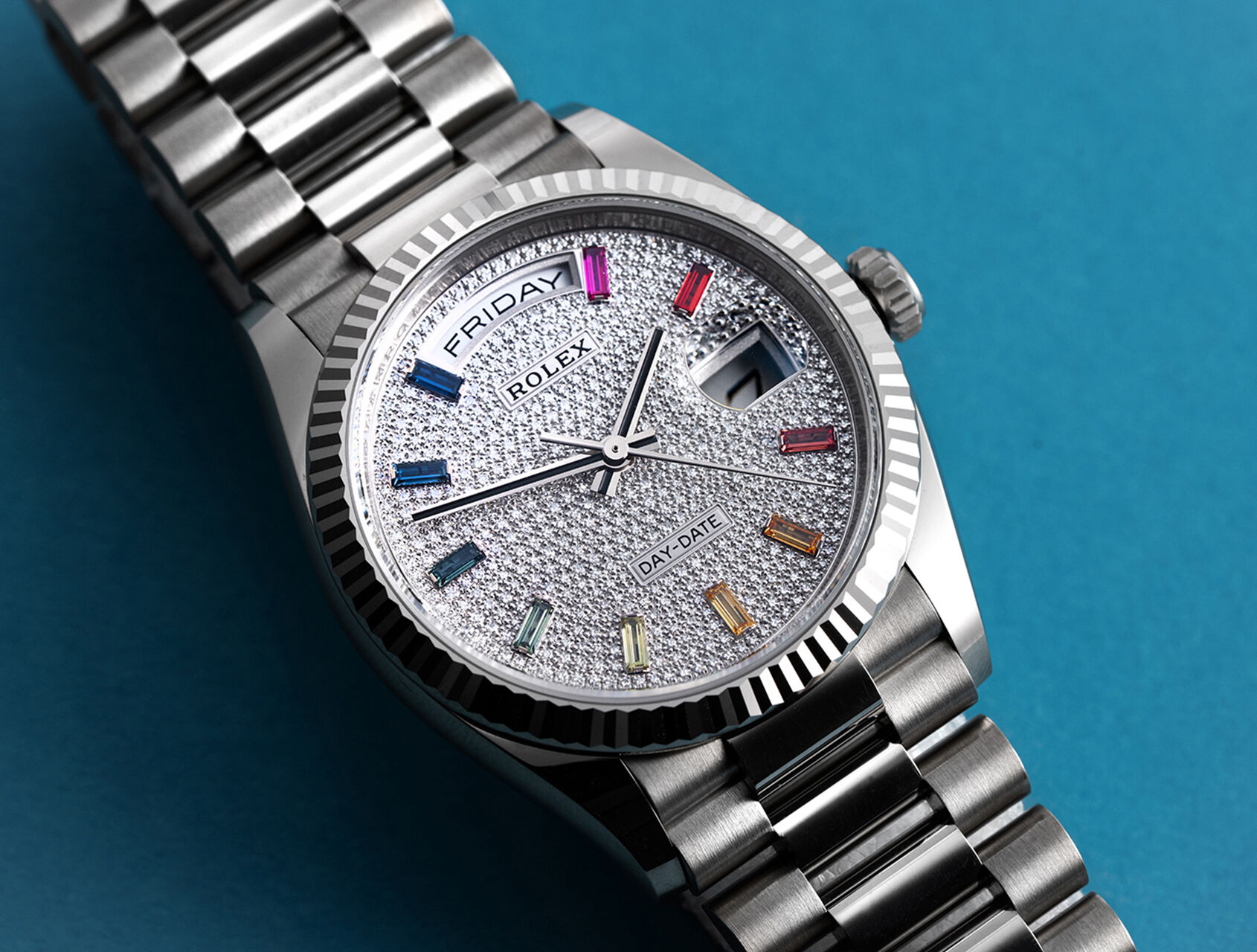 ref 128239 | 128239 - Pavé Rainbow | Rolex Day-Date