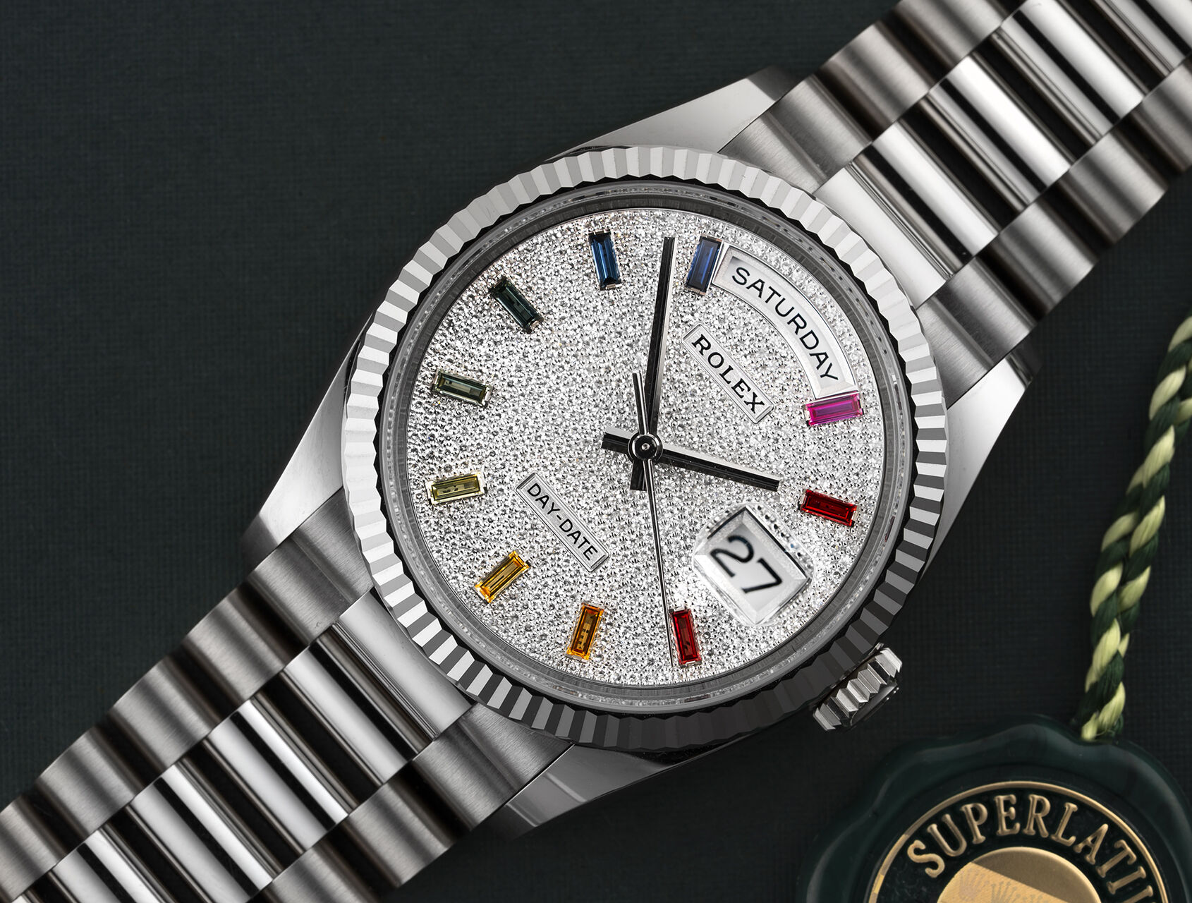 ref 128239 | 128239 - Pavé Rainbow | Rolex Day-Date