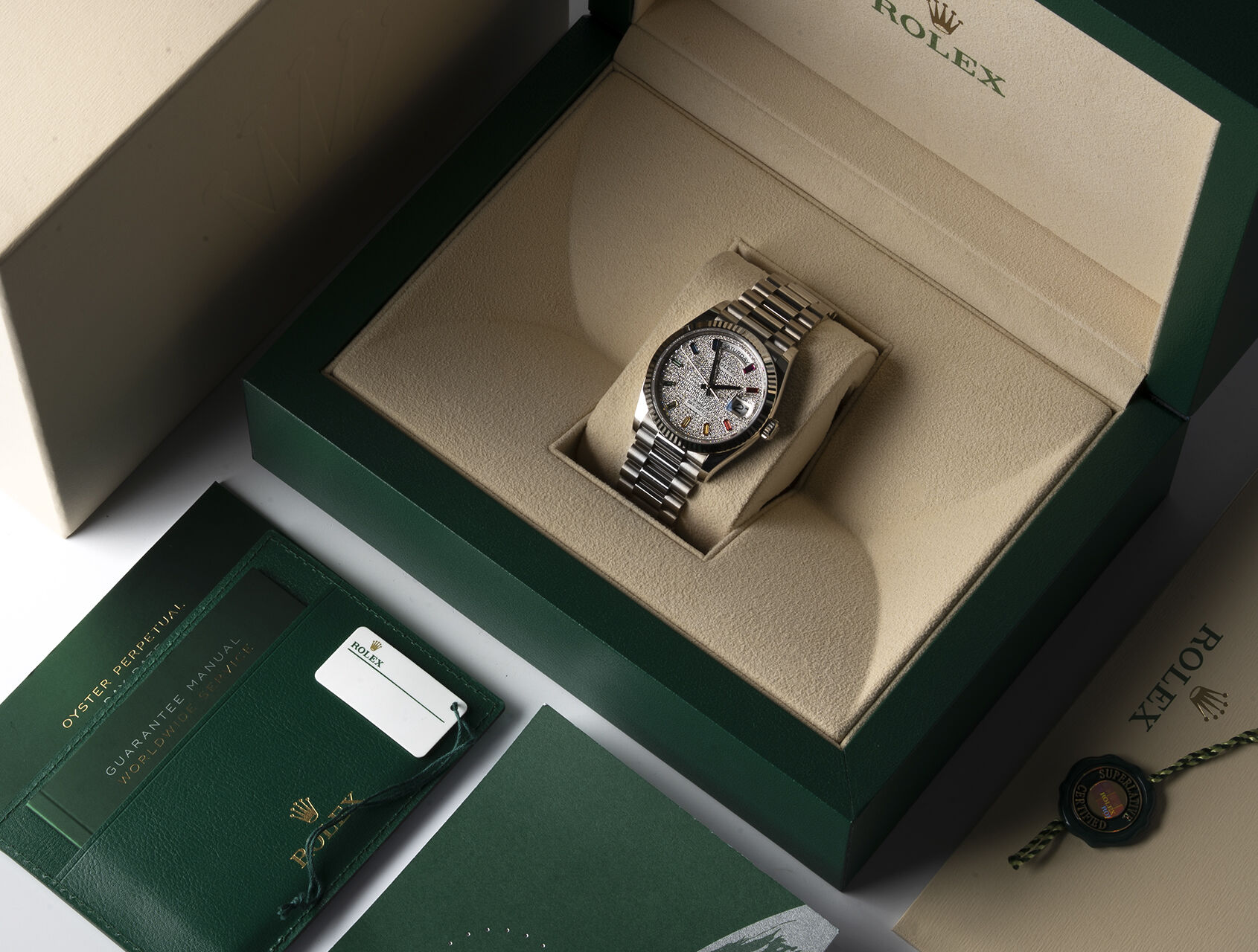 ref 128239 | 128239 - Pavé Rainbow | Rolex Day-Date