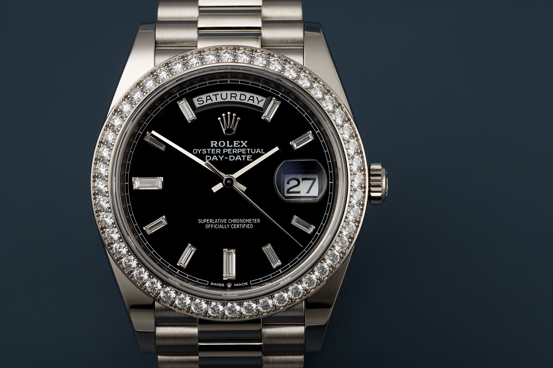 ref 228349RBR | Diamond Bezel | Rolex Day-Date 40