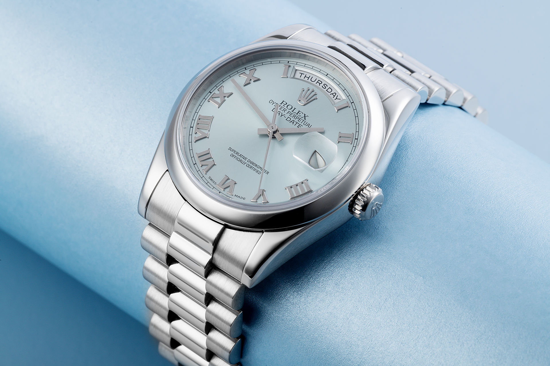 ref 118206 | Box & Certificate 'Ice Blue' | Rolex Day-Date