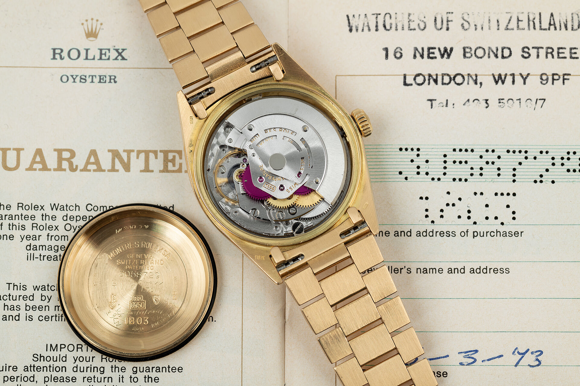 ref 1803 | Original 73' Certificate | Rolex Day-Date