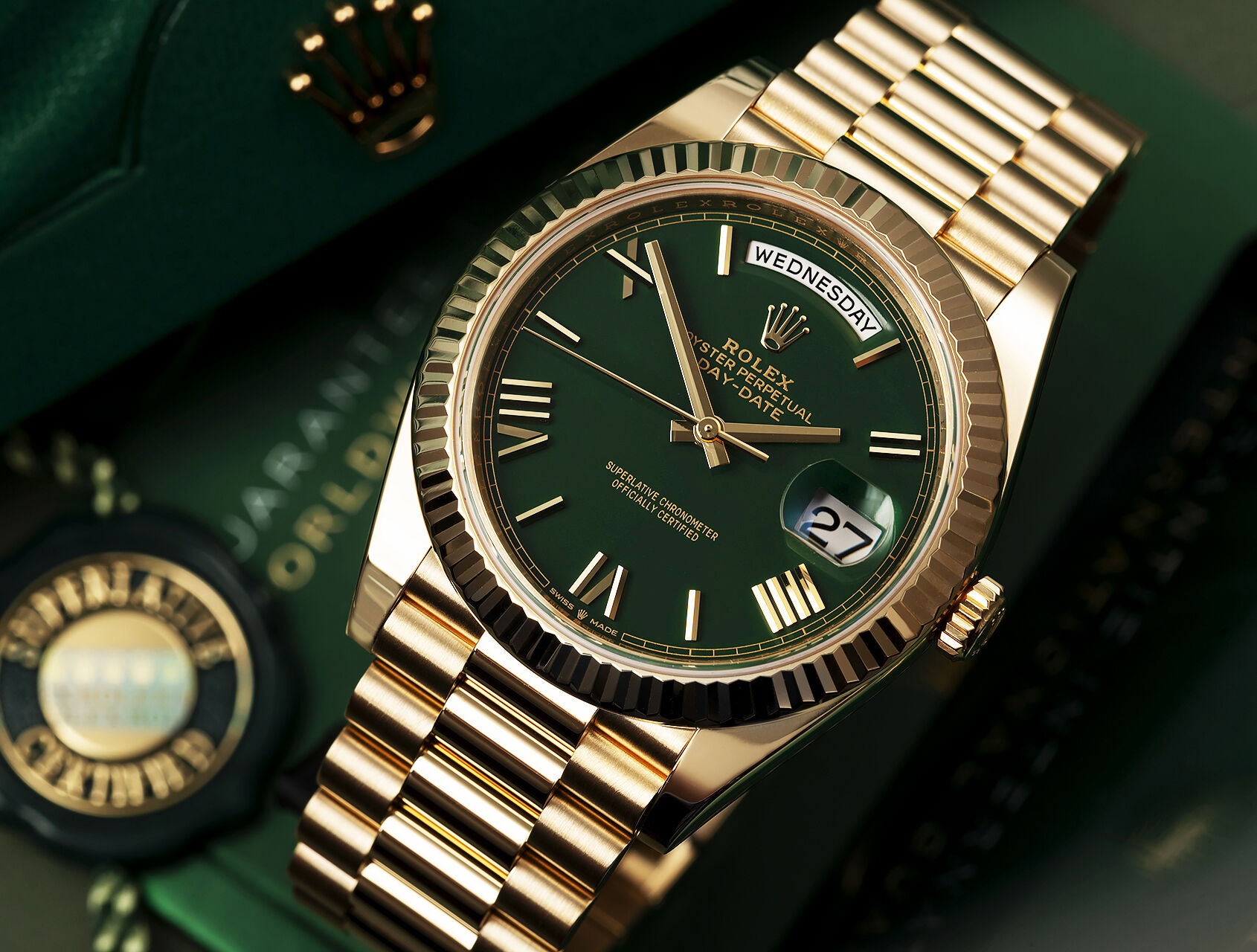 ref 228238 | 228238 - Green Lacquer | Rolex Day-Date