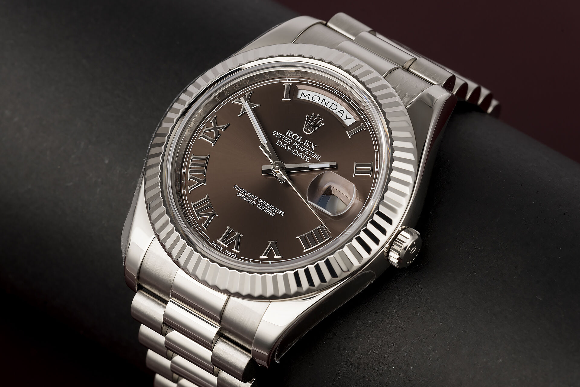 ref 218239 | Brand New - Chocolate Roman  | Rolex Day-Date II