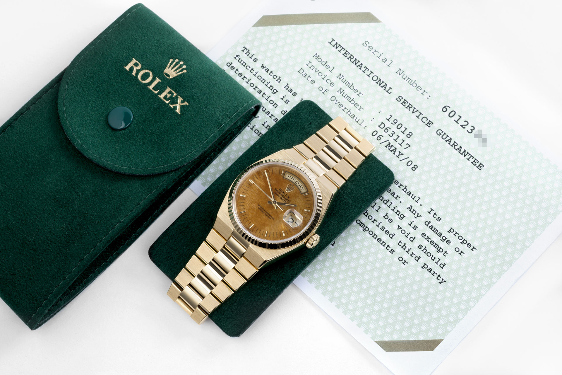 ref 19018 | Oyster Quartz - Rare Wood Dial | Rolex Day-Date