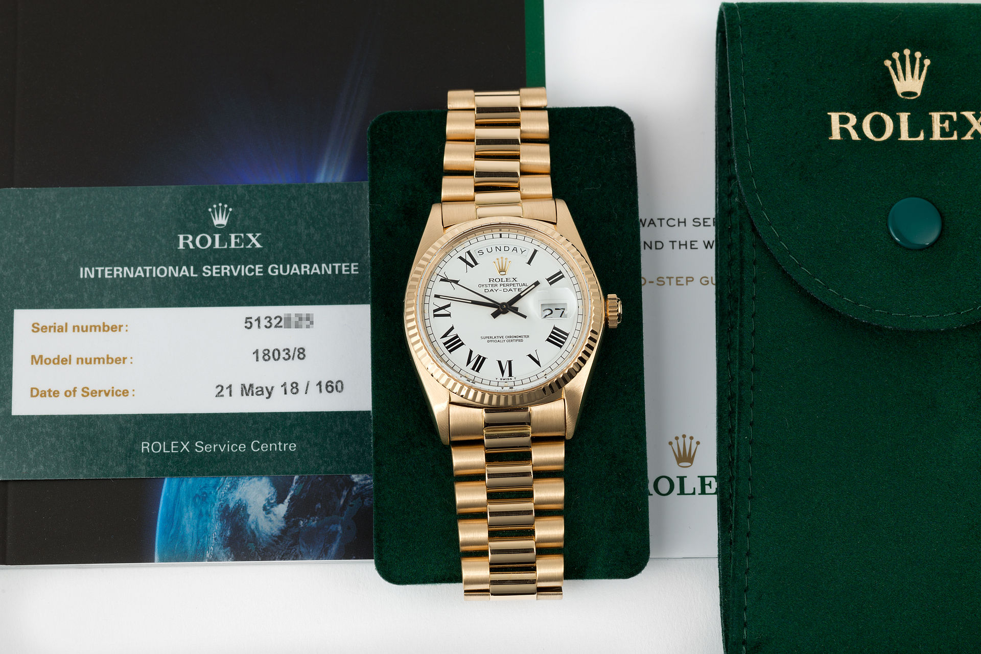 ref 1803 | 'President' Rolex Service Warranty  | Rolex Day-Date