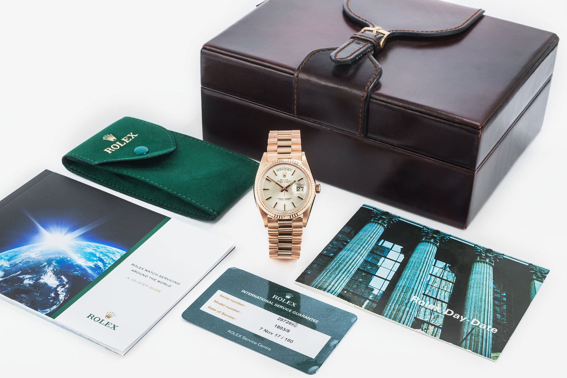 ref 1803 | Rose Gold 'Rolex Warranty' | Rolex Day-Date