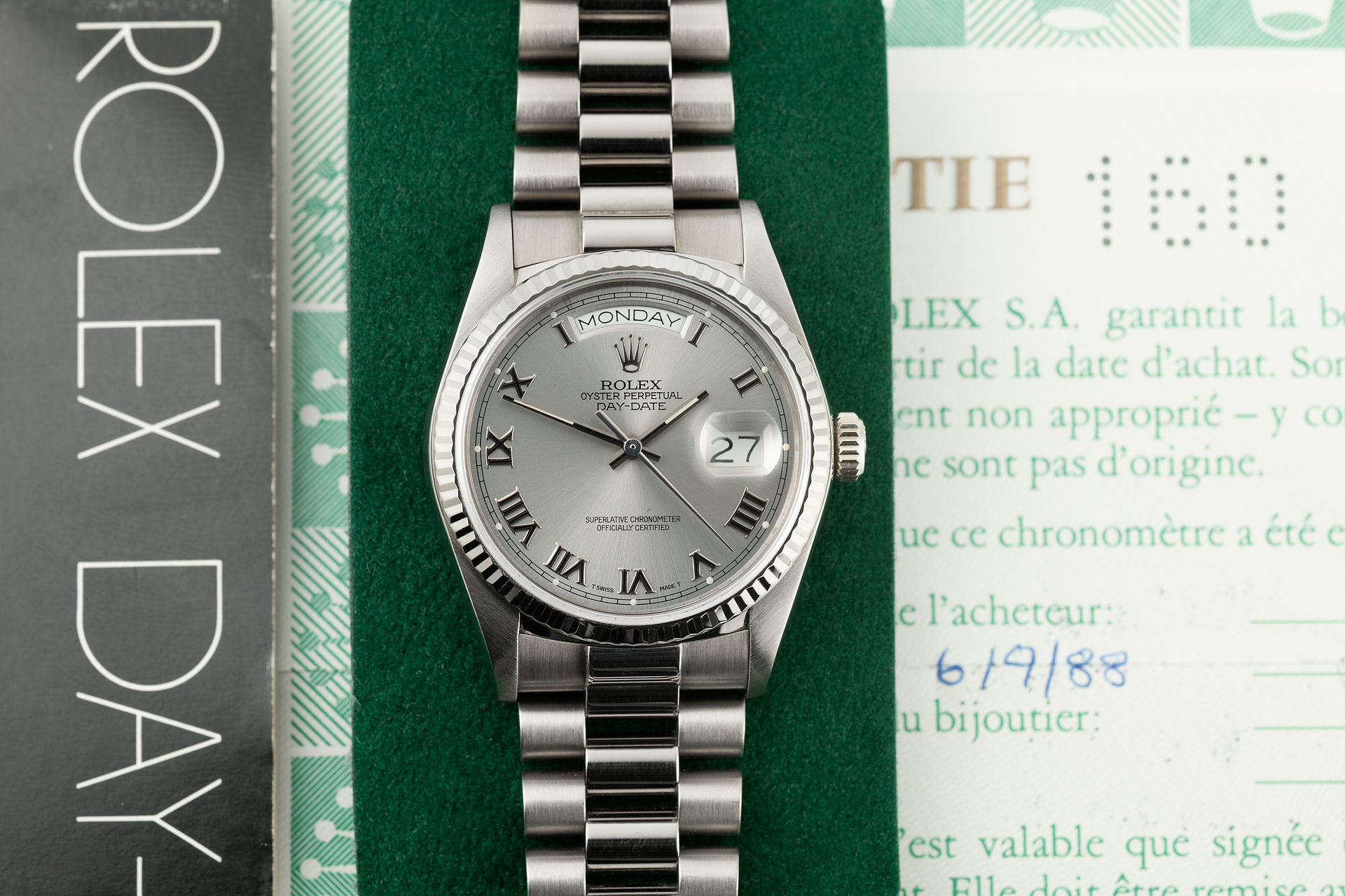 ref 18039 | White Gold 'Box & Certificate' | Rolex Day-Date