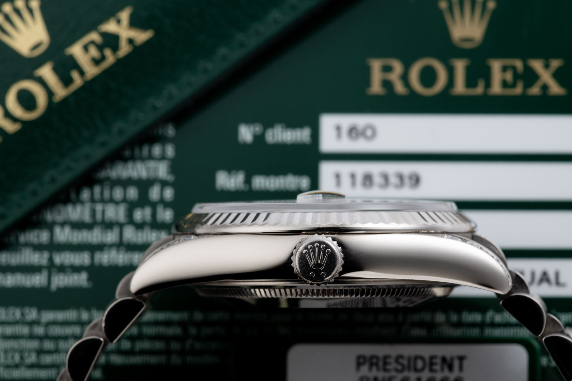 ref 118339 | White Gold - 'Meteorite Diamond Dial' | Rolex Day-Date