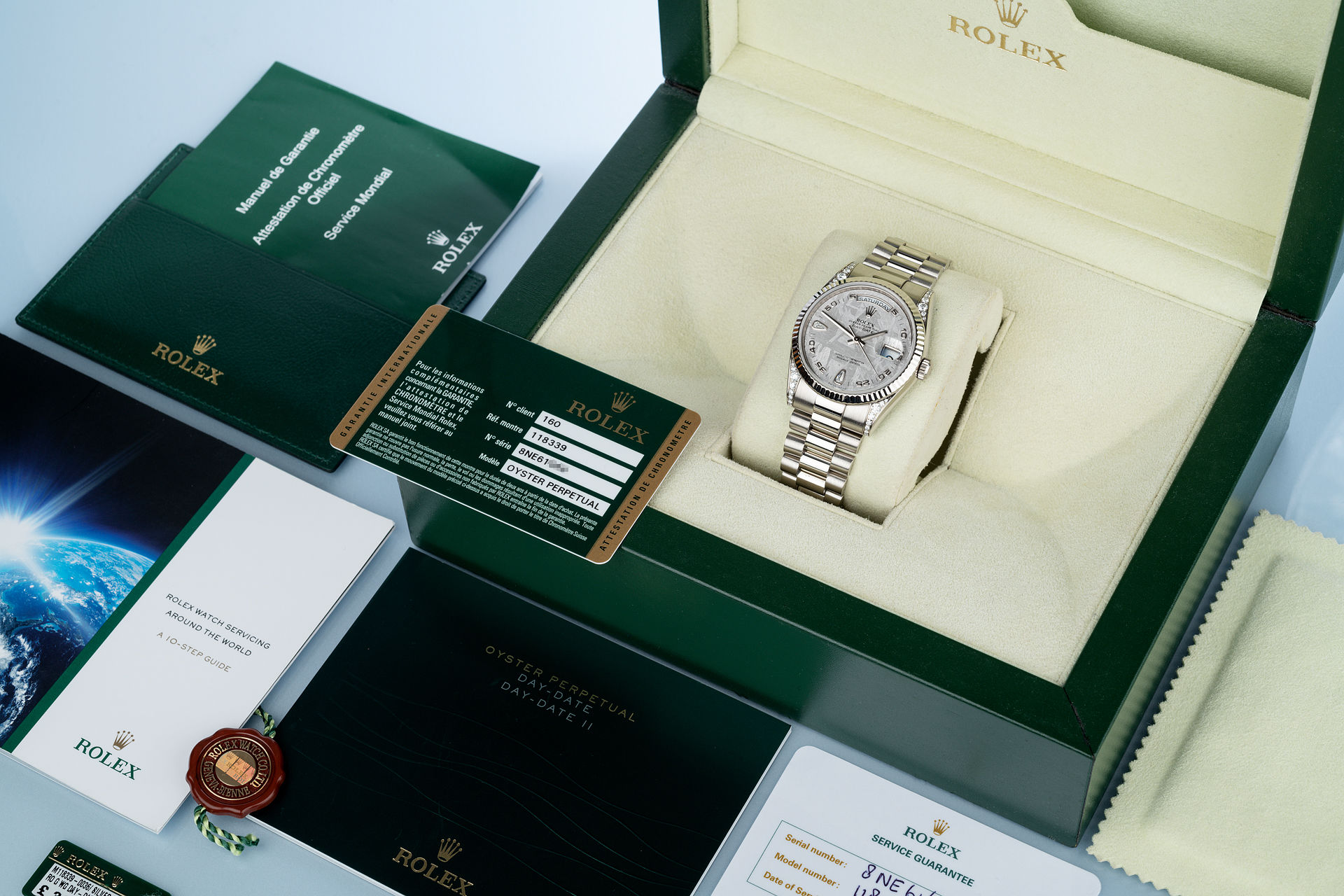 ref 118339 | White Gold - 'Meteorite Diamond Dial' | Rolex Day-Date