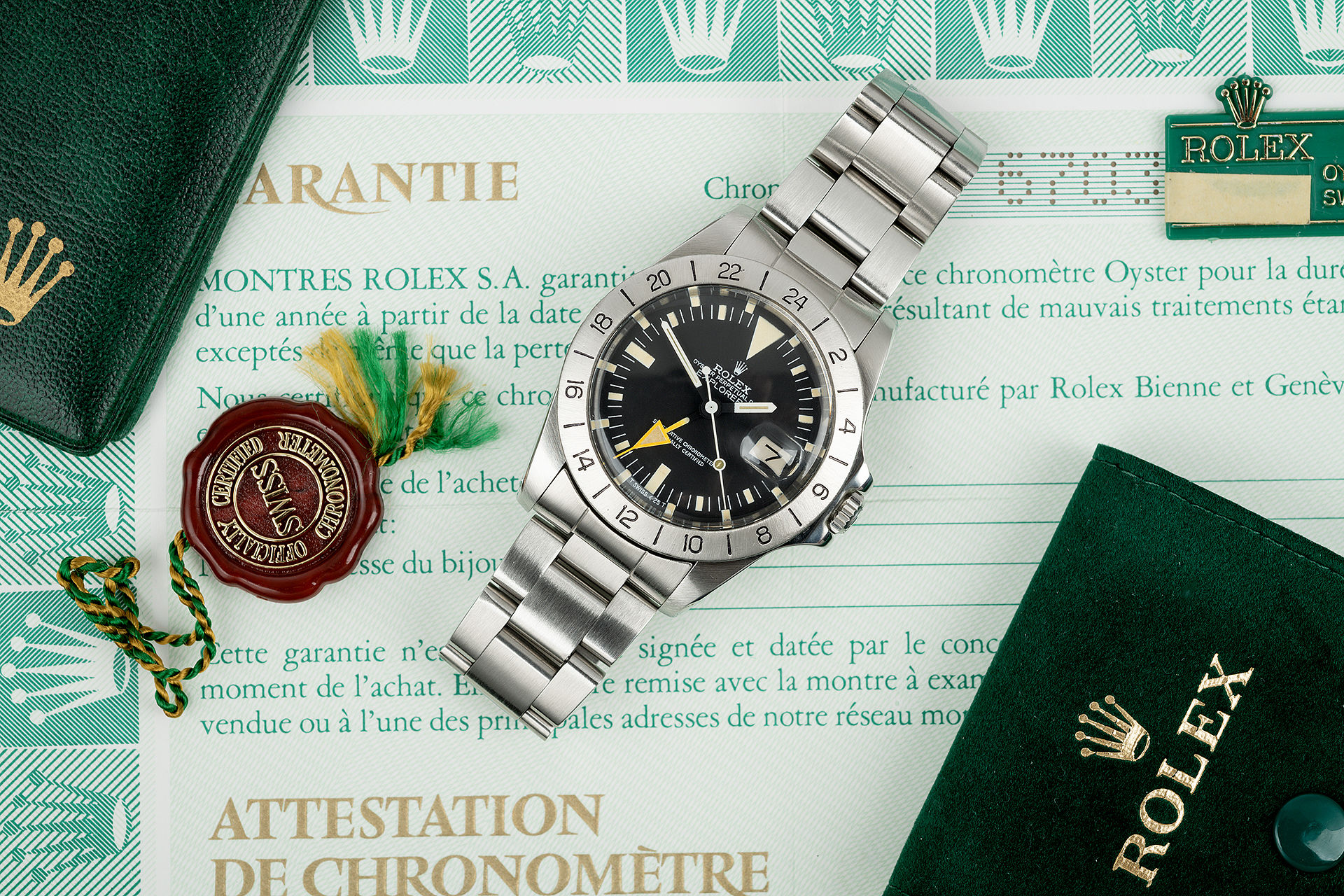 ref 1655 | Vintage Orange Hand 'Box & Certificate' | Rolex Explorer II