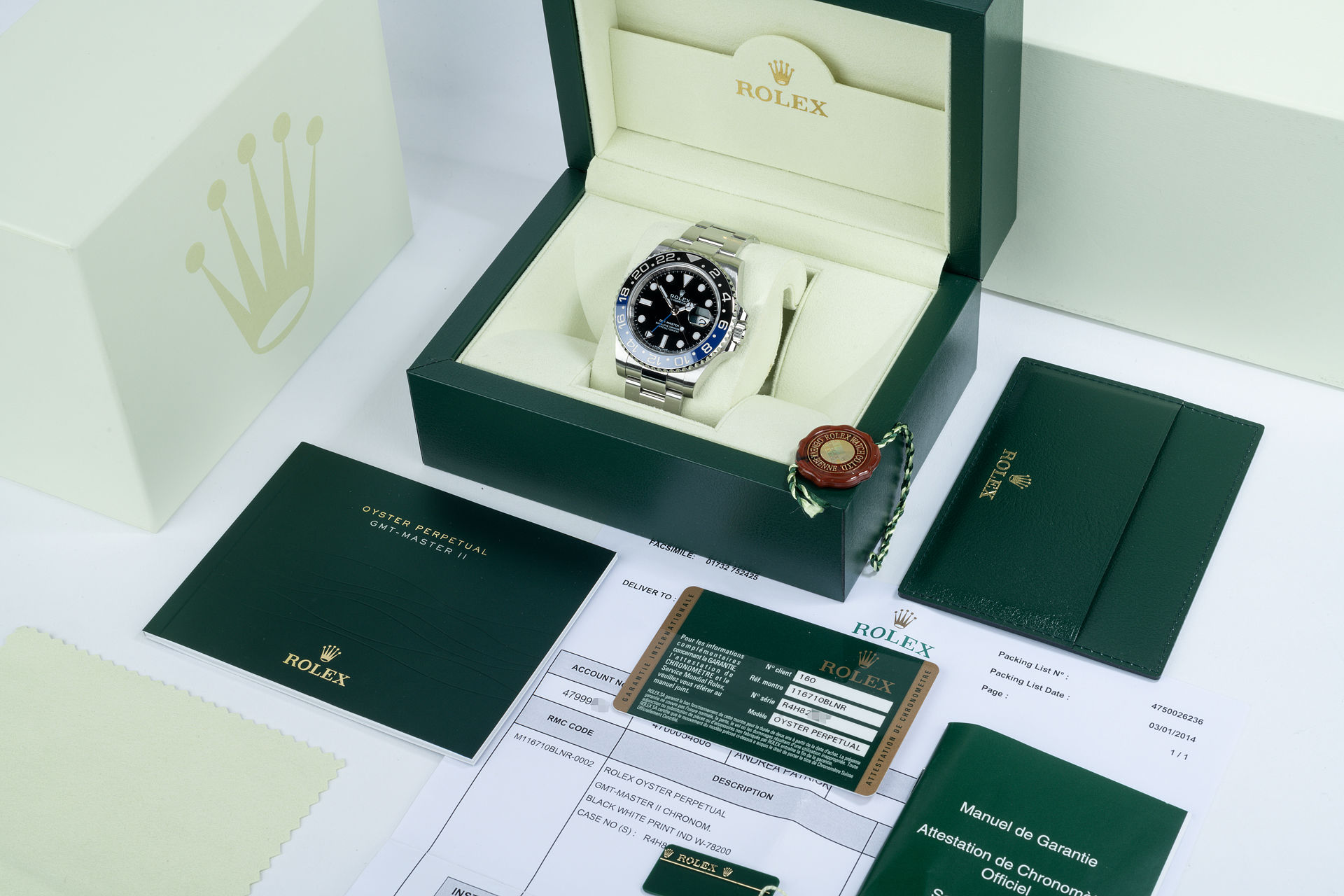 ref 116710BLNR | Box and Certificate  | Rolex GMT-Master II