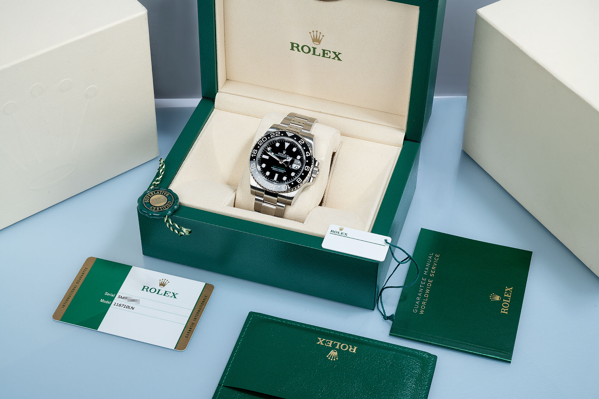 ref 116710LN | Box & Certificate | Rolex GMT-Master II