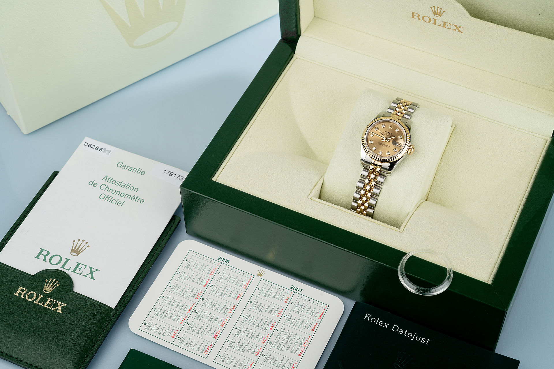 ref 179173 | Box & Certificate 'Diamond Dial' | Rolex Lady-Datejust