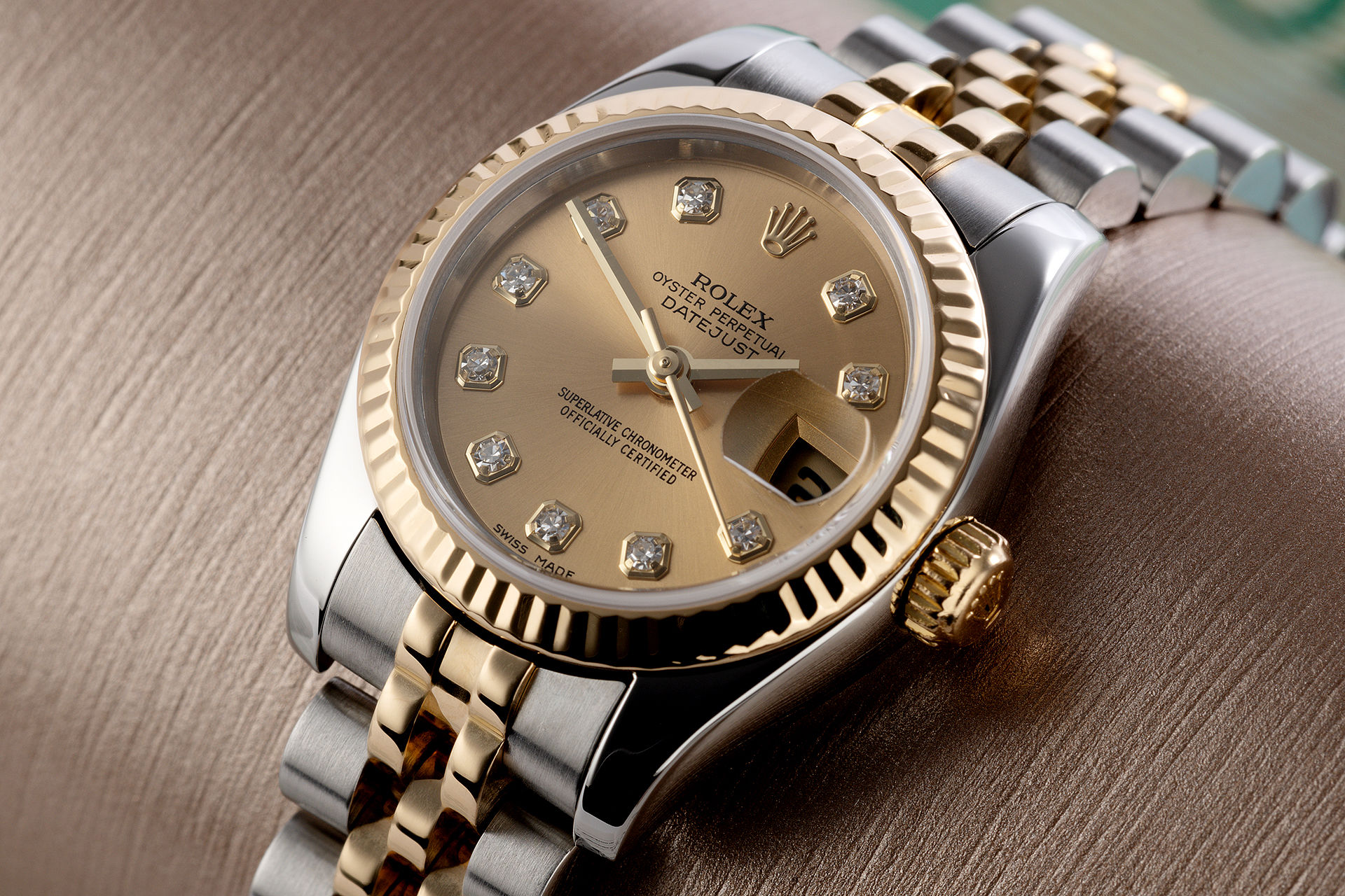 ref 179173 | Box & Certificate 'Diamond Dial' | Rolex Lady-Datejust