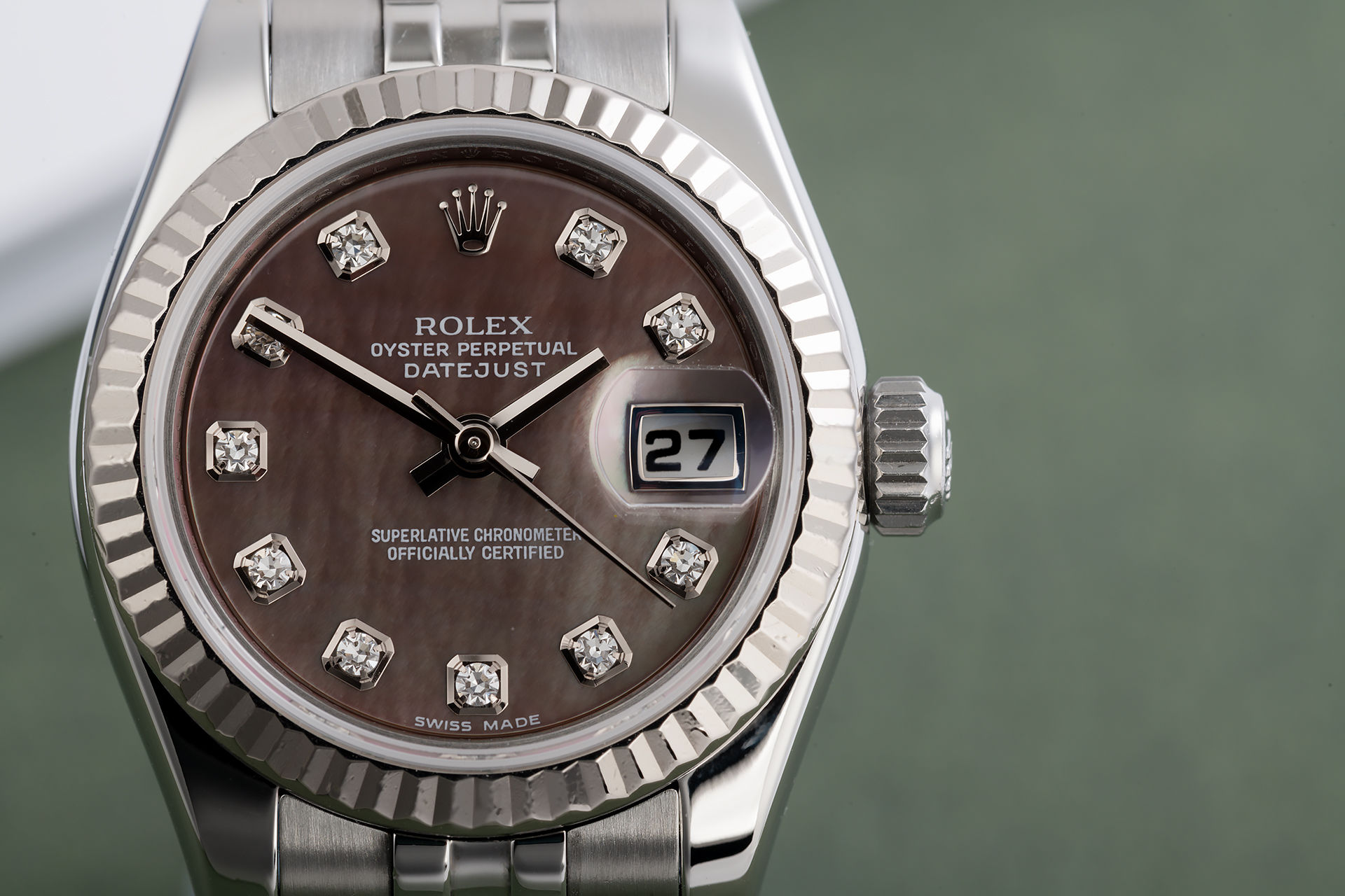 ref 179174 | White Gold Bezel 'Box & Certificate' | Rolex Lady-Datejust