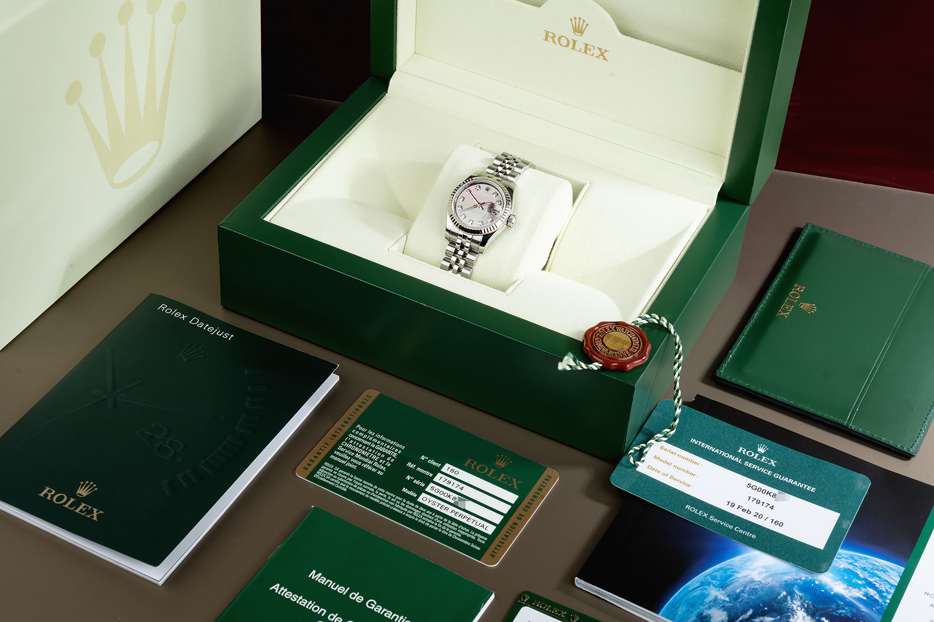 ref 179174 | White Gold Bezel 'Box & Certificate' | Rolex Lady-Datejust