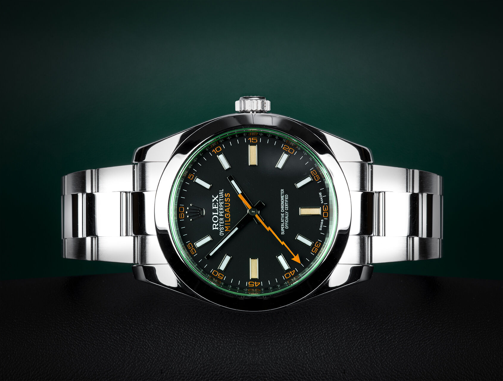 ref 116400GV | 116400GV - Green Glass | Rolex Milgauss