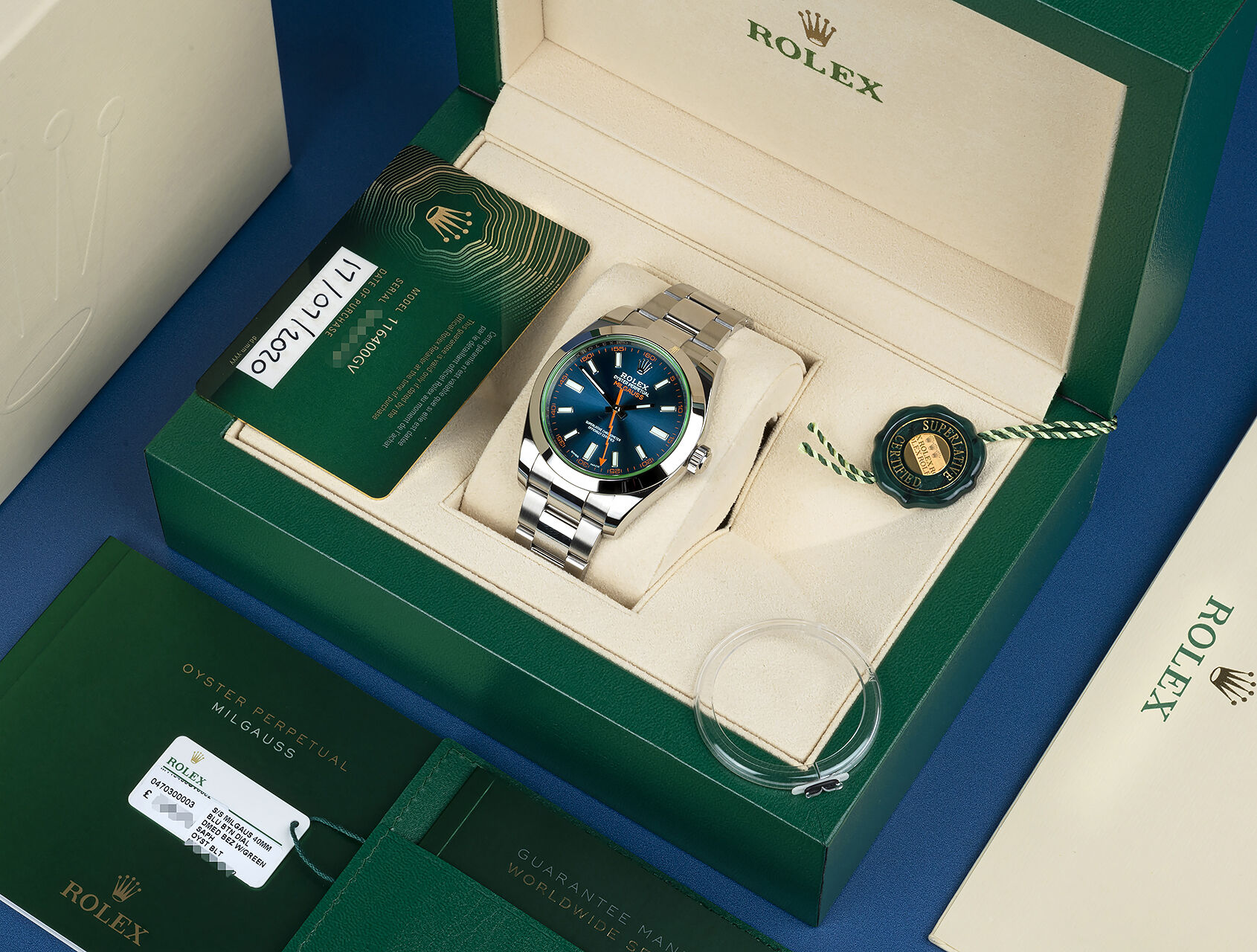 ref 116400GV | 116400GV - Z-Blue | Rolex Milgauss