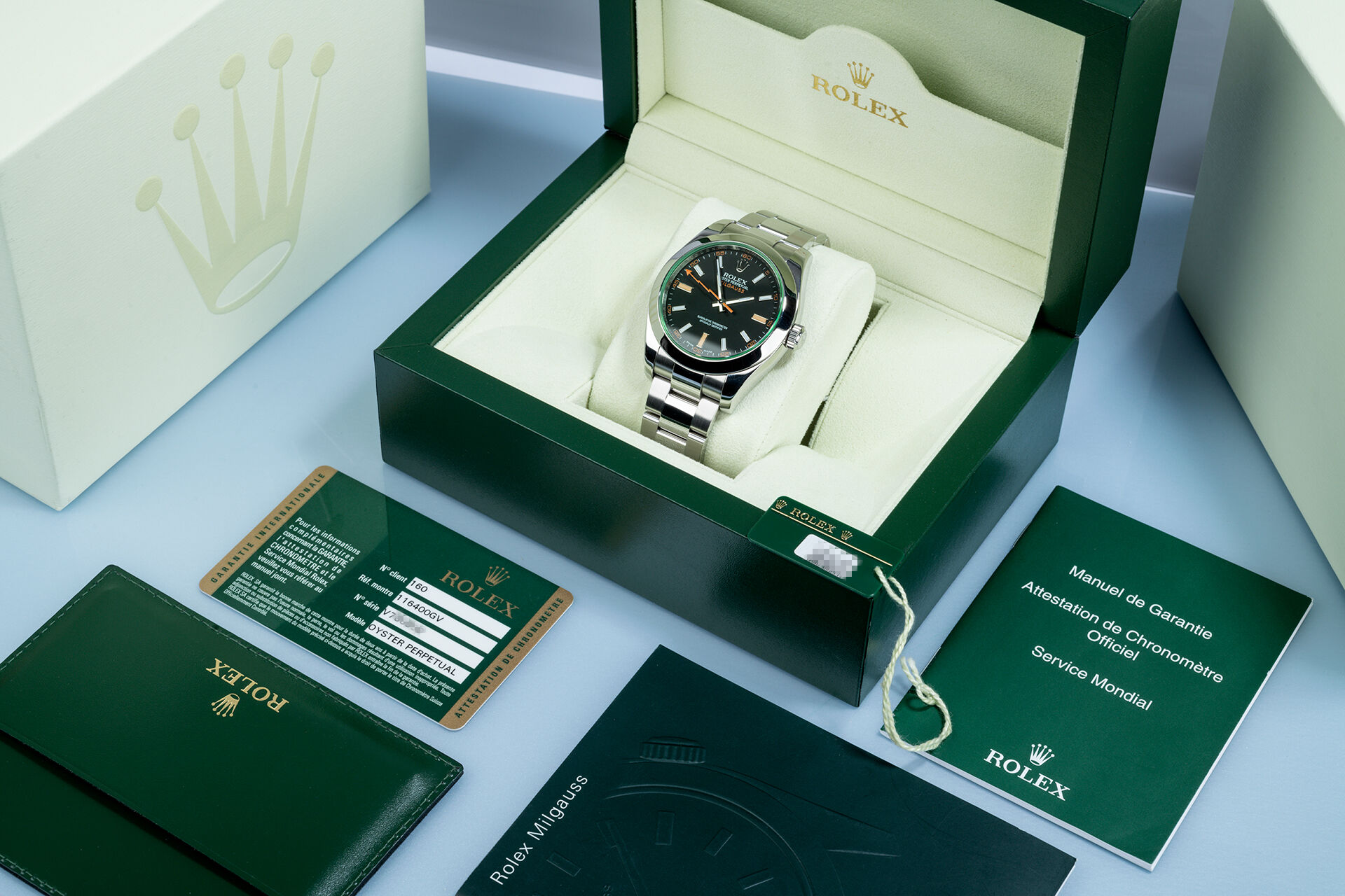 ref 116400GV | Box & Certificate | Rolex Milgauss