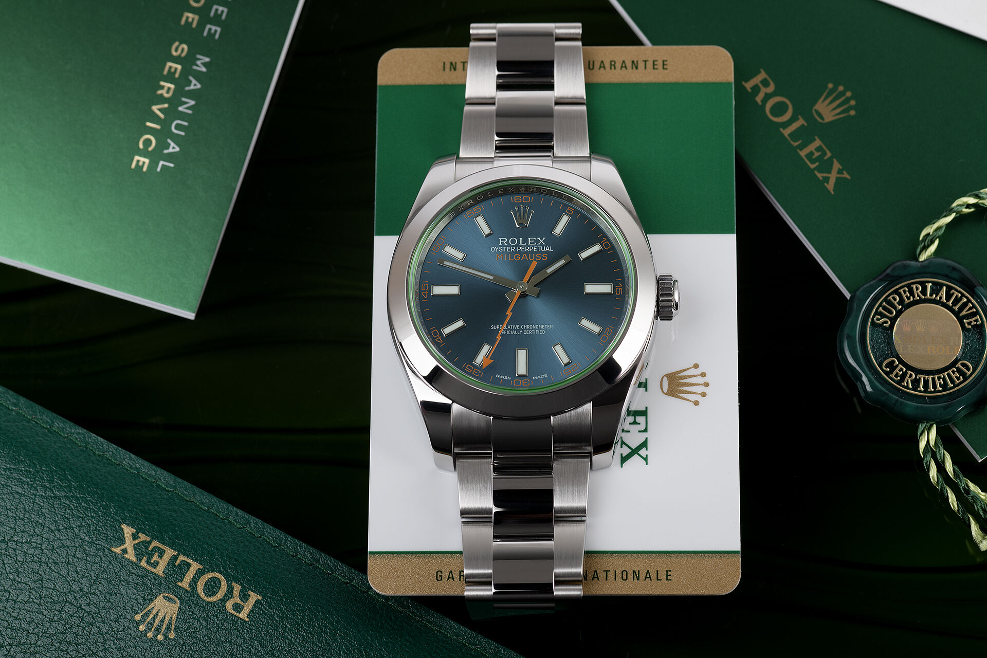 ref 116400GV | Box & Certificate | Rolex Milgauss