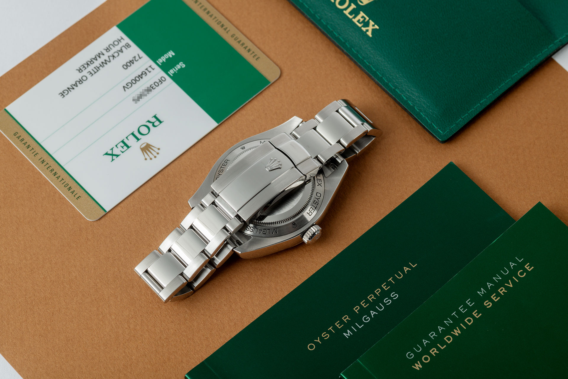 ref 116400GV | 'Green Glass' 5 Year Warranty | Rolex Milgauss