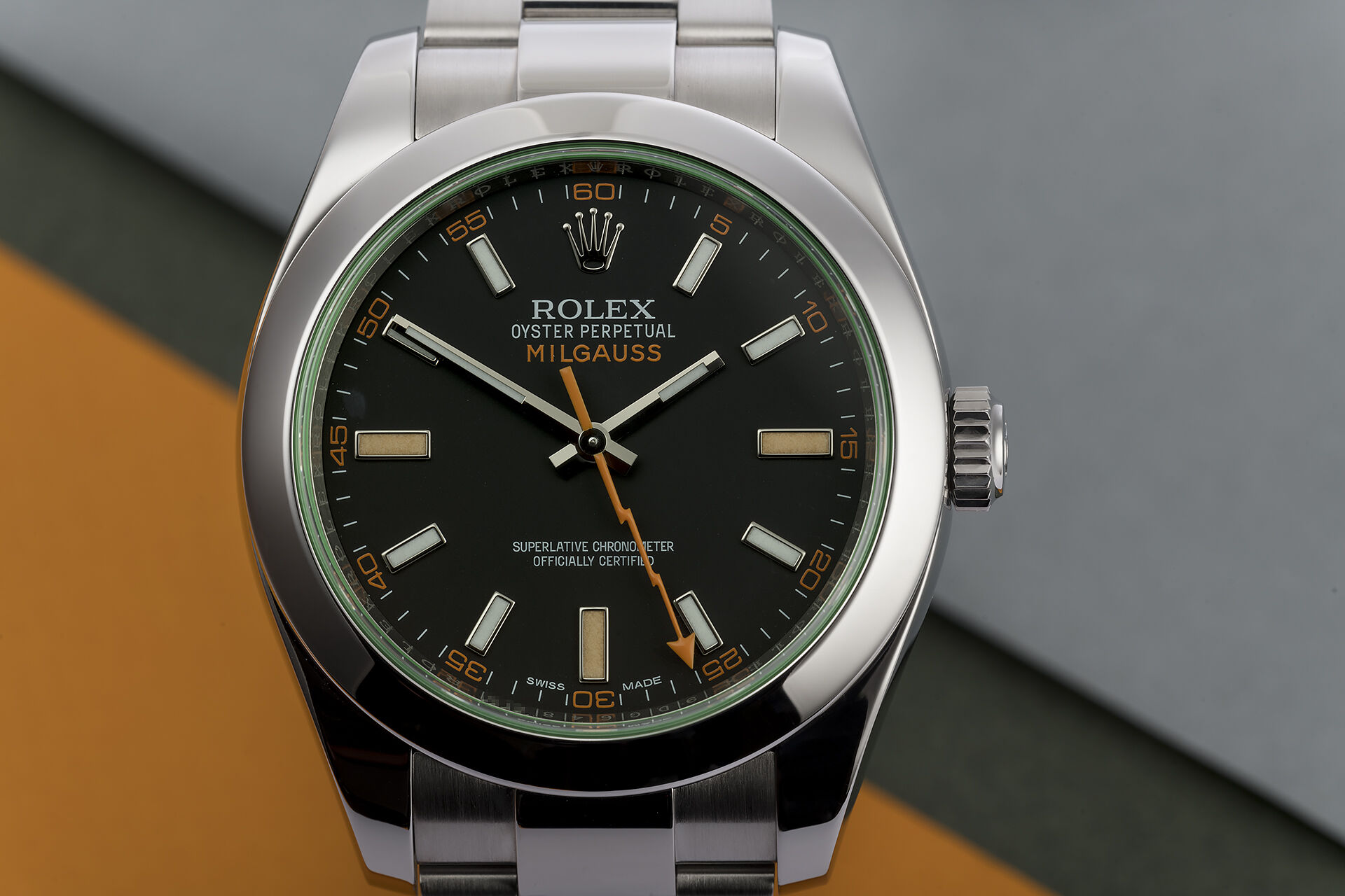 ref 116400GV | Green Glass Model | Rolex Milgauss