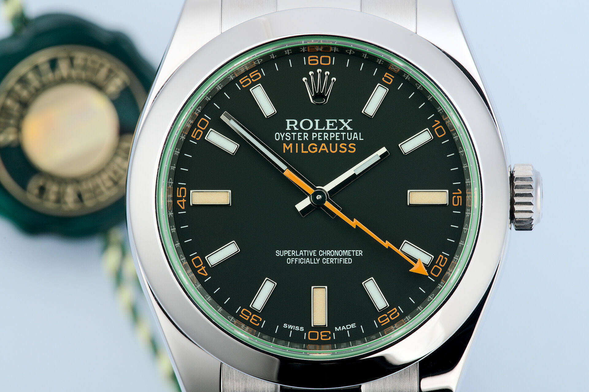 ref 116400GV | 'Lightning Bolt' Box & Papers | Rolex Milgauss