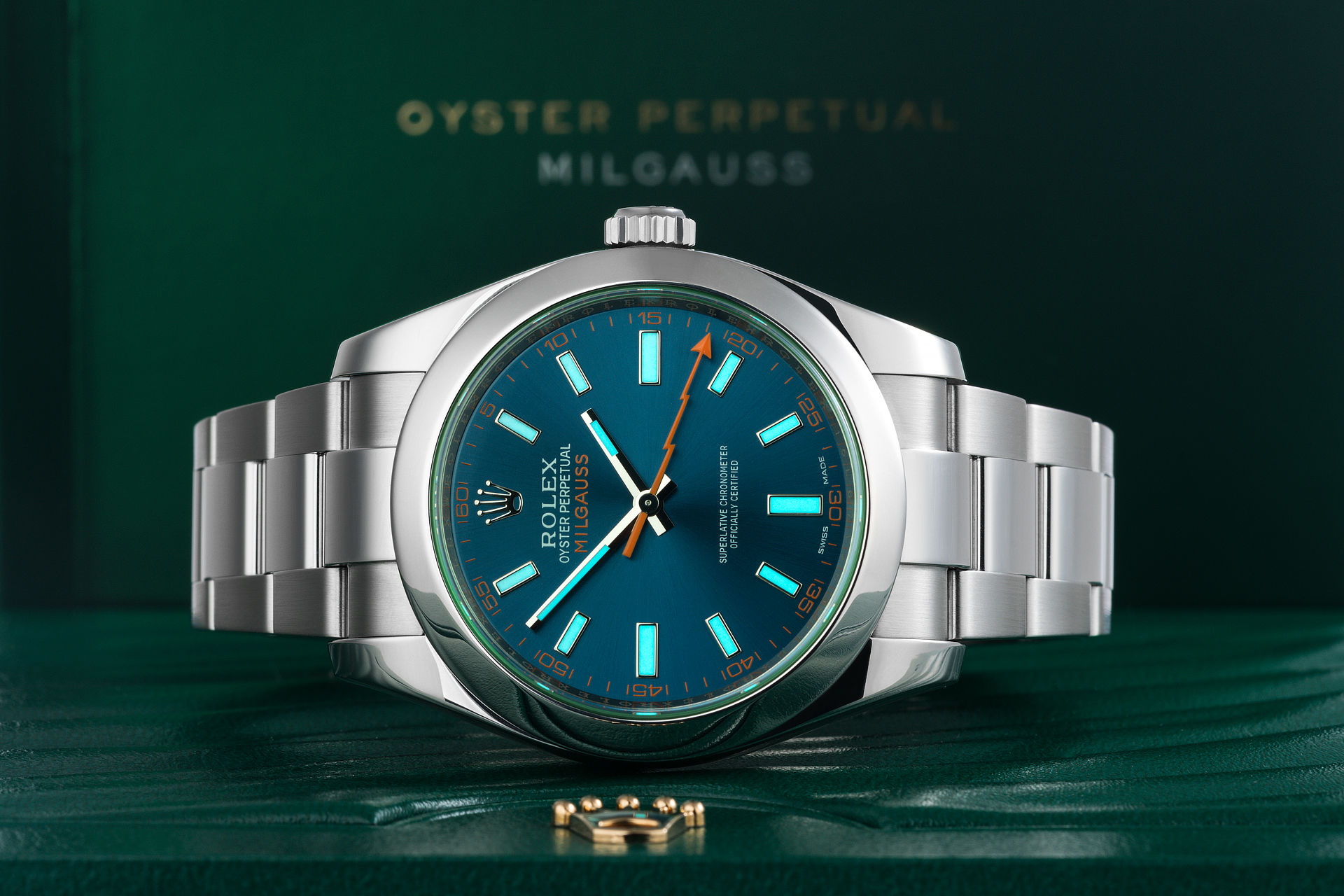 ref 116400GV | Z Blue 'Rolex Warranty to 2021' | Rolex Milgauss