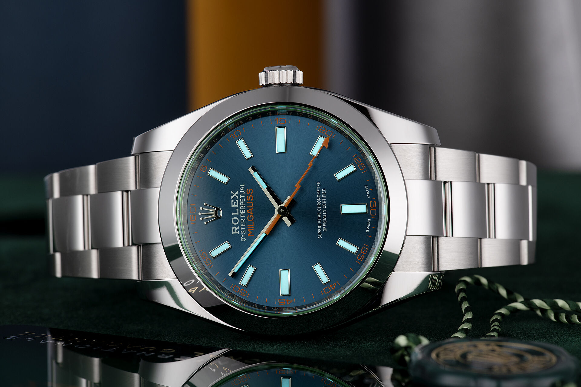 ref 116400GV | Z Blue with Box and Papers | Rolex Milgauss