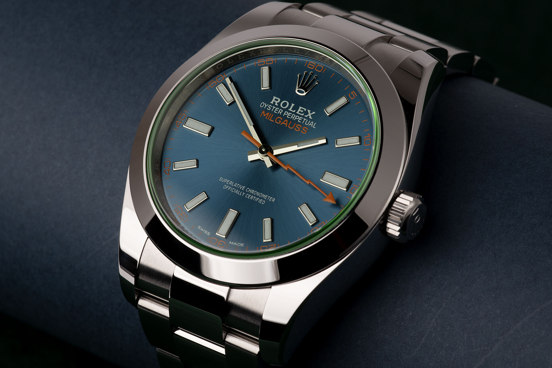 ref 116400GV | Z Blue with Box and Papers | Rolex Milgauss