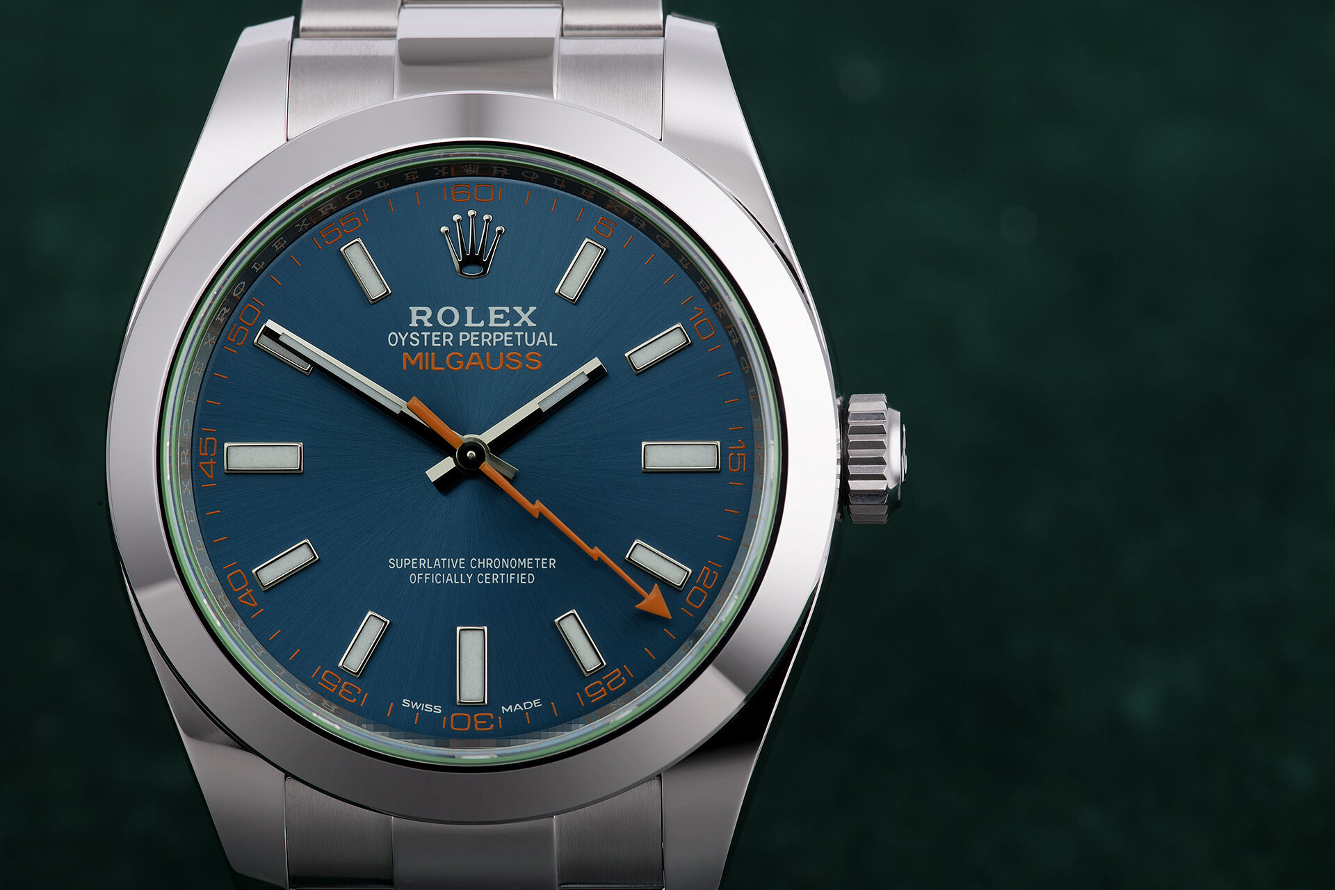 ref 116400GV | Z Blue with Box and Papers | Rolex Milgauss