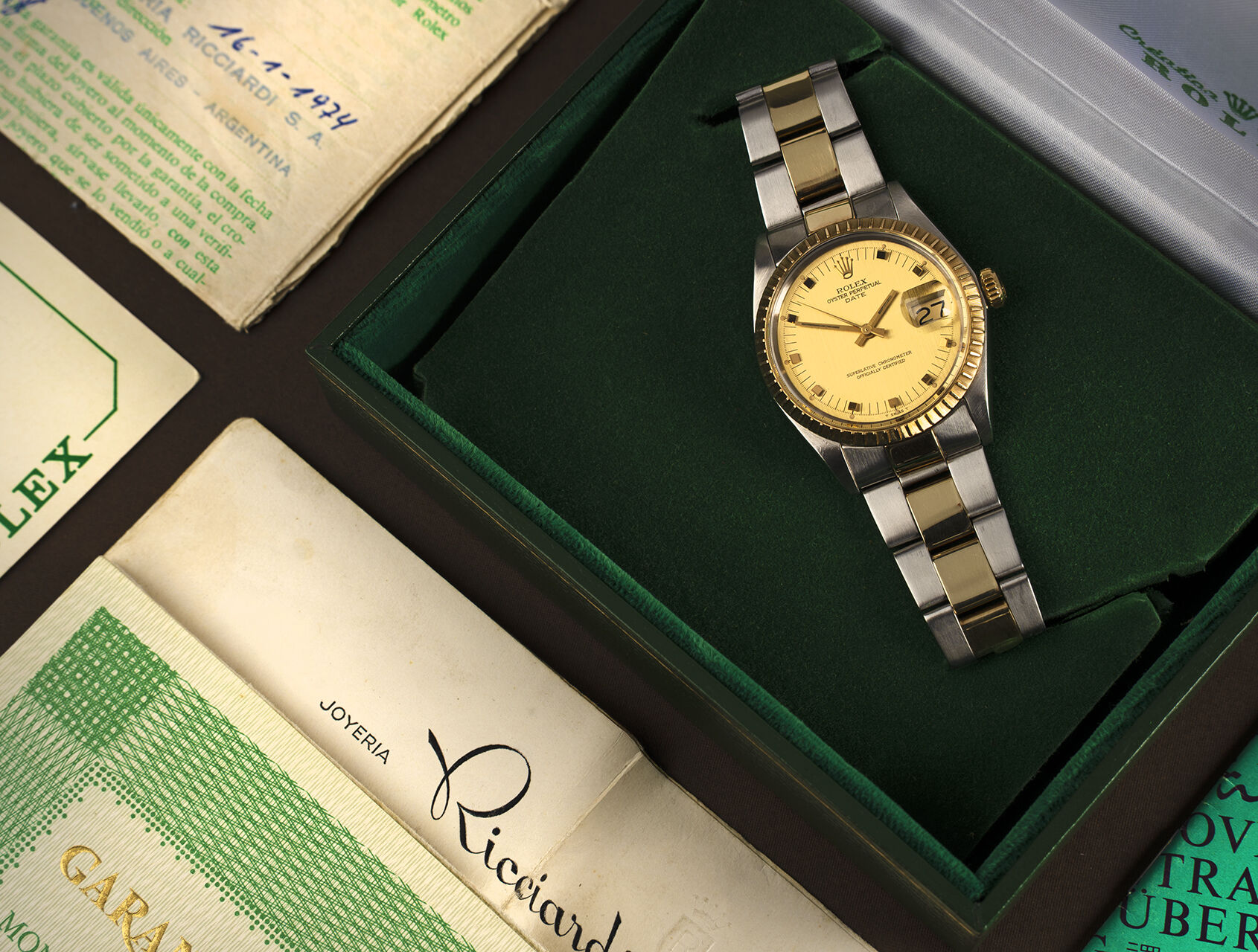 ref 1505 | 1505 - Box & Papers | Rolex Oyster Perpetual Date