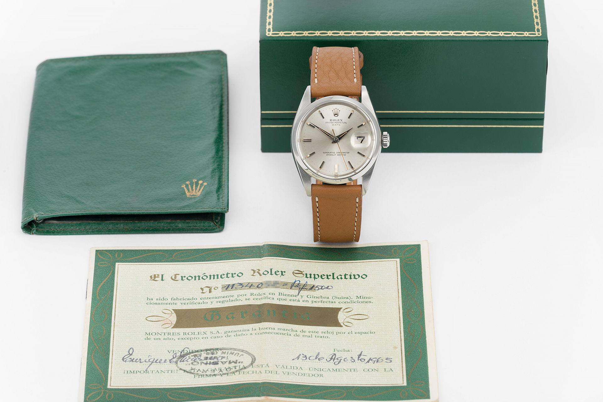 ref 1500 | 'Vintage Model' Original Certificate | Rolex Oyster Perpetual Date