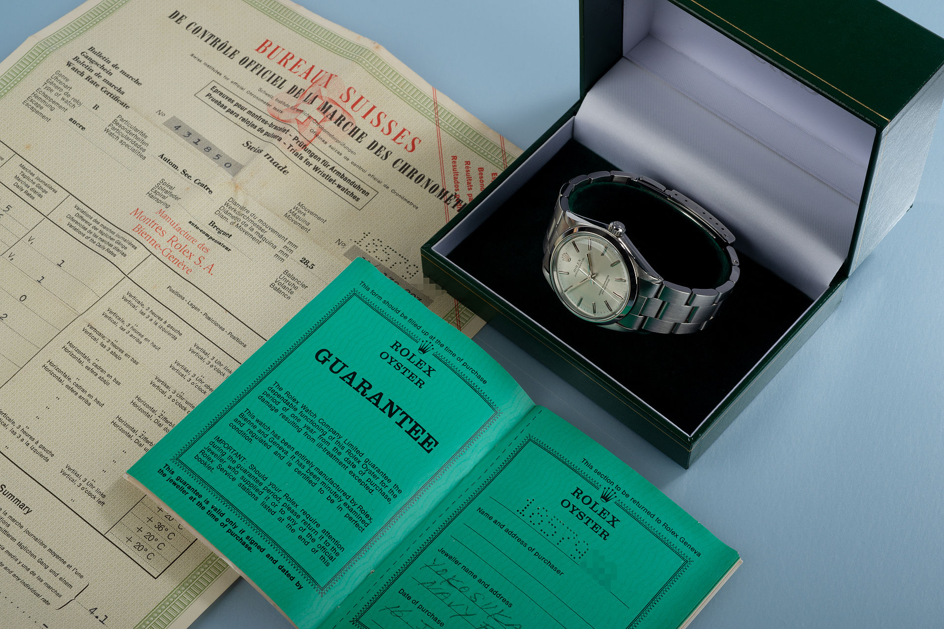 ref 1002 | '1968 Chronometer Certificate' | Rolex Oyster Perpetual