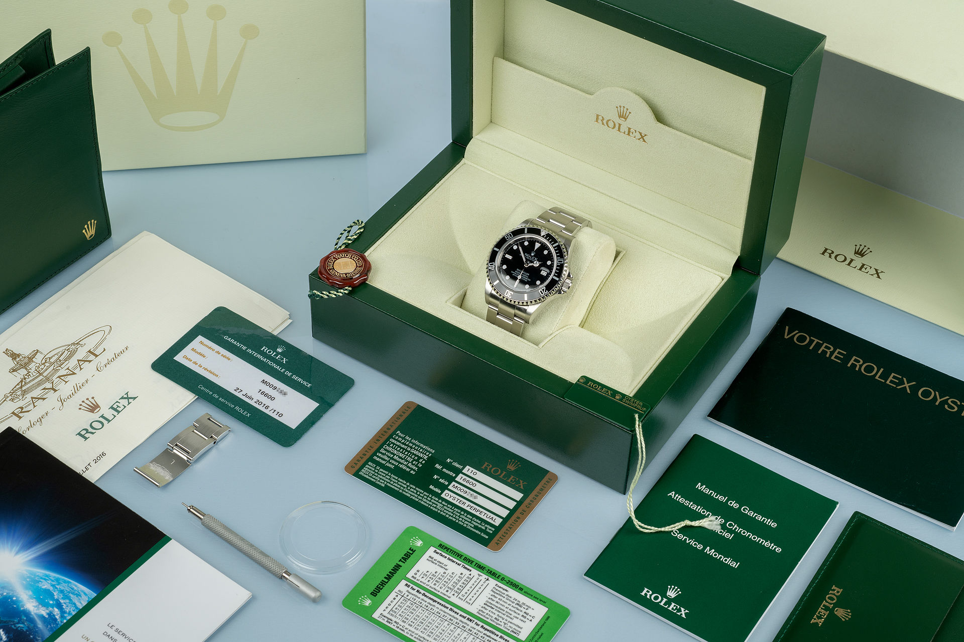 Box & Papers "Aluminium Bezel" | ref 16600 | Rolex Sea-Dweller