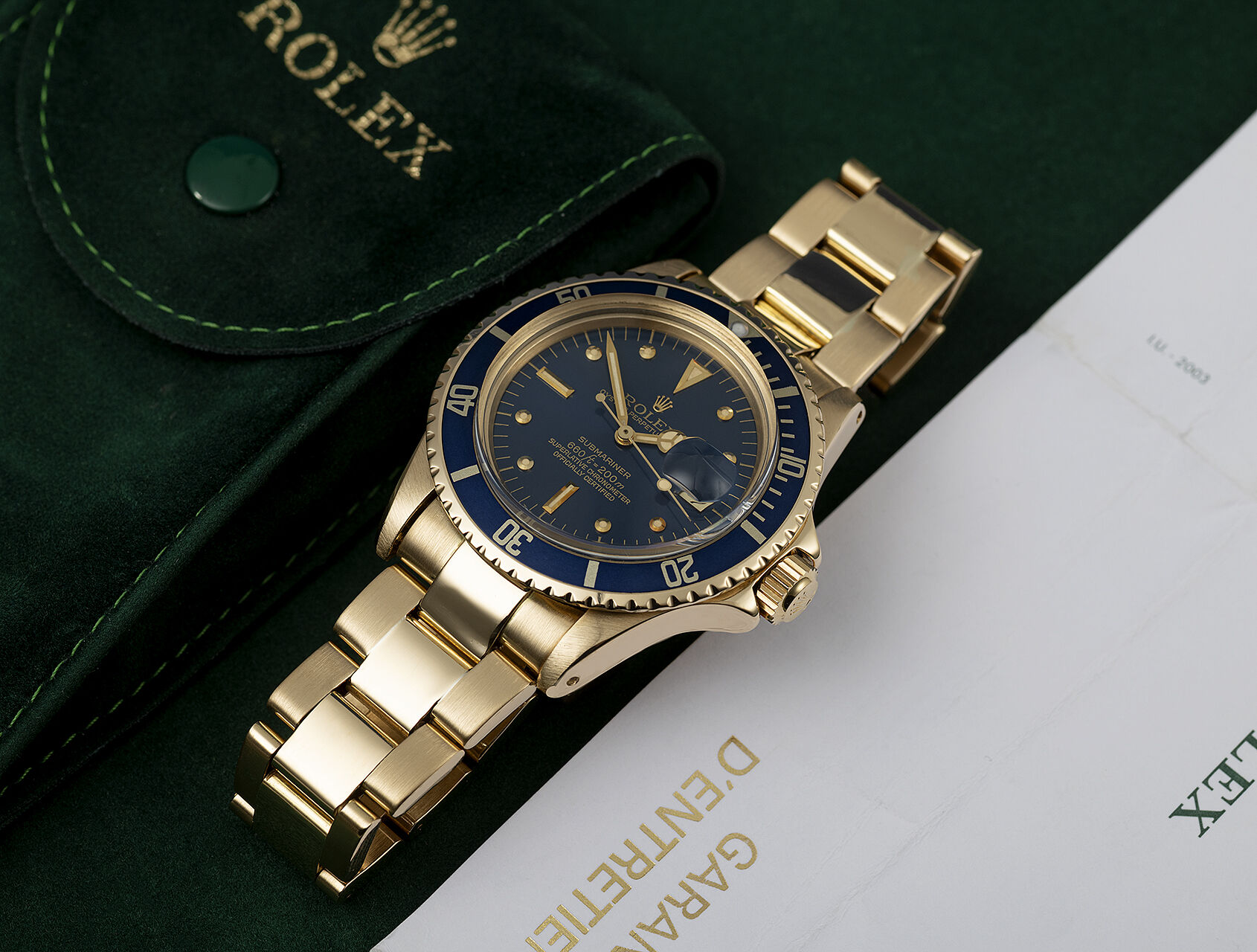 ref 16808 | Rare Early Yellow Gold Model | Rolex Submariner Date