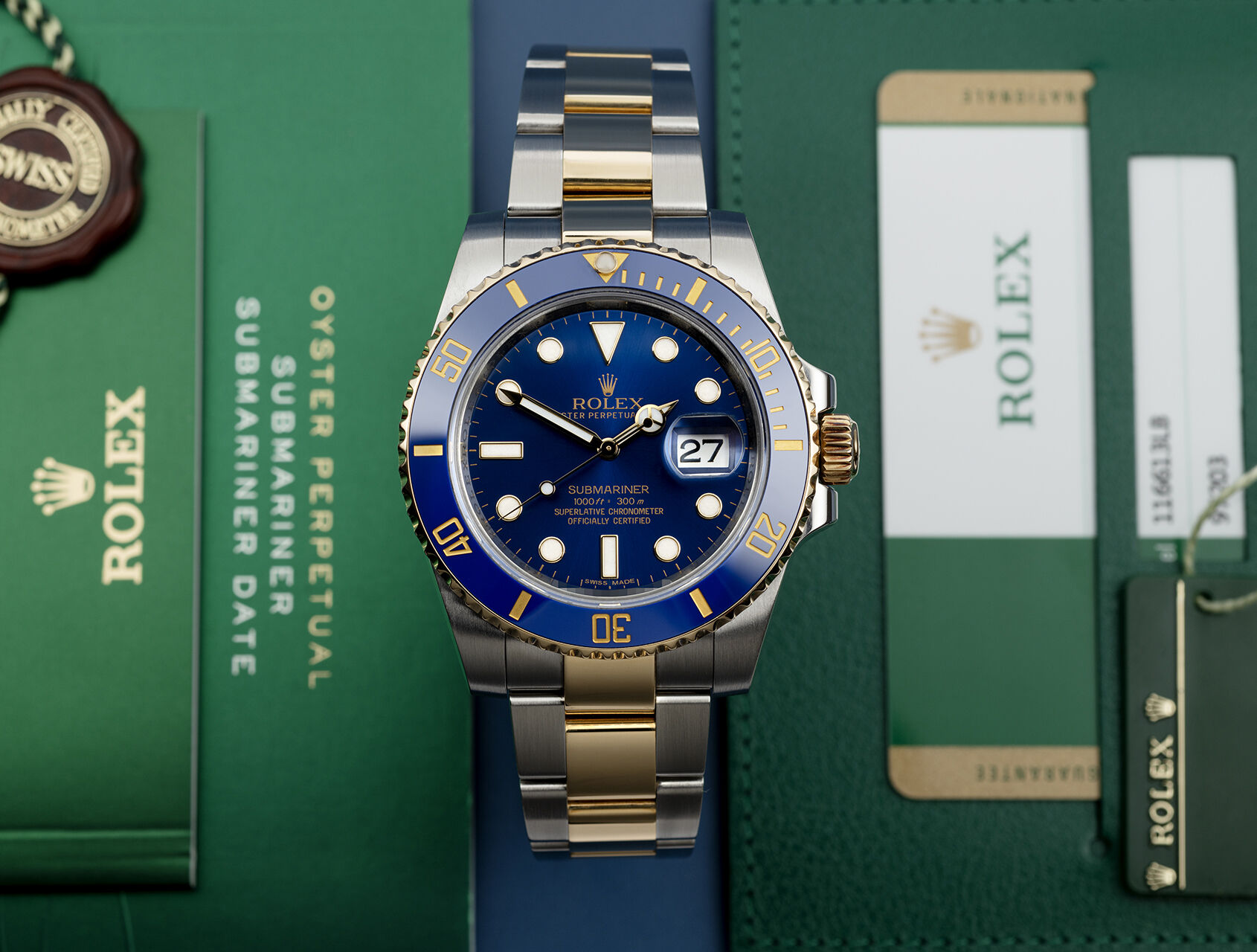 ref 116613LB | Box & Certificate | Rolex Submariner Date