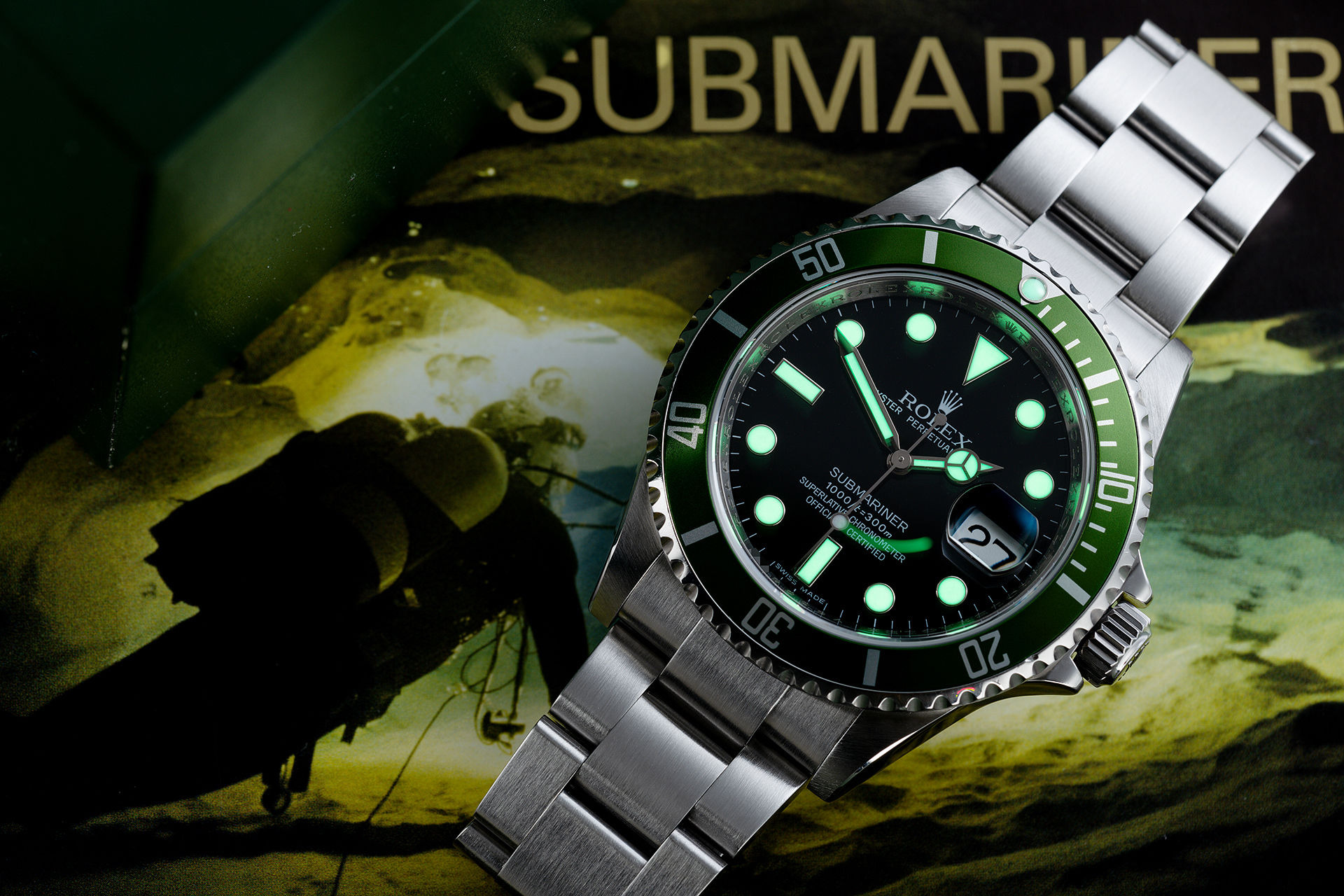 ref 16610LV | Olive Bezel 'Under Rolex Warranty' | Rolex Submariner Date